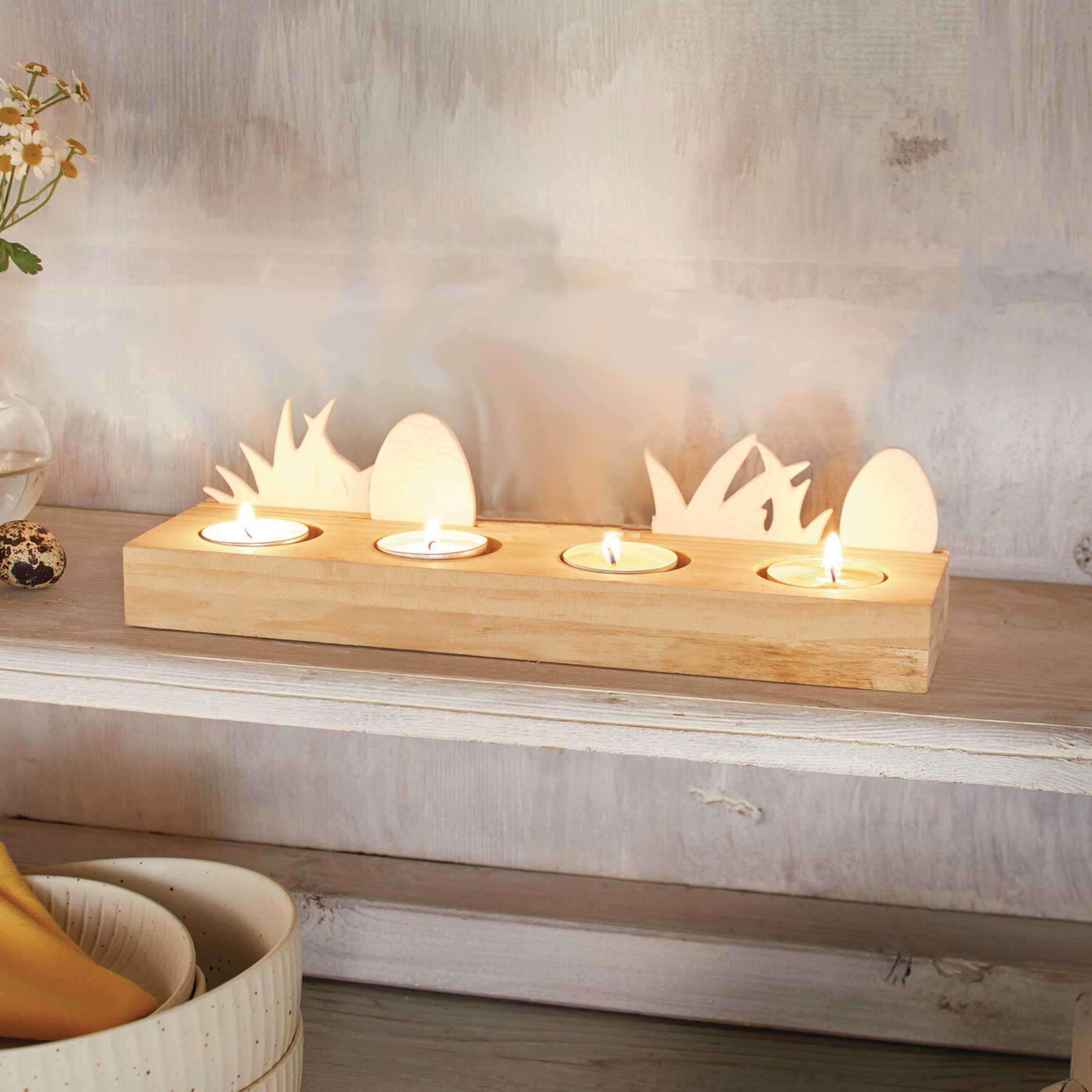 Acheter Porte bougie-réchaud "prairie de Pâques"  dans la boutique en ligne de Frank Flechtwaren