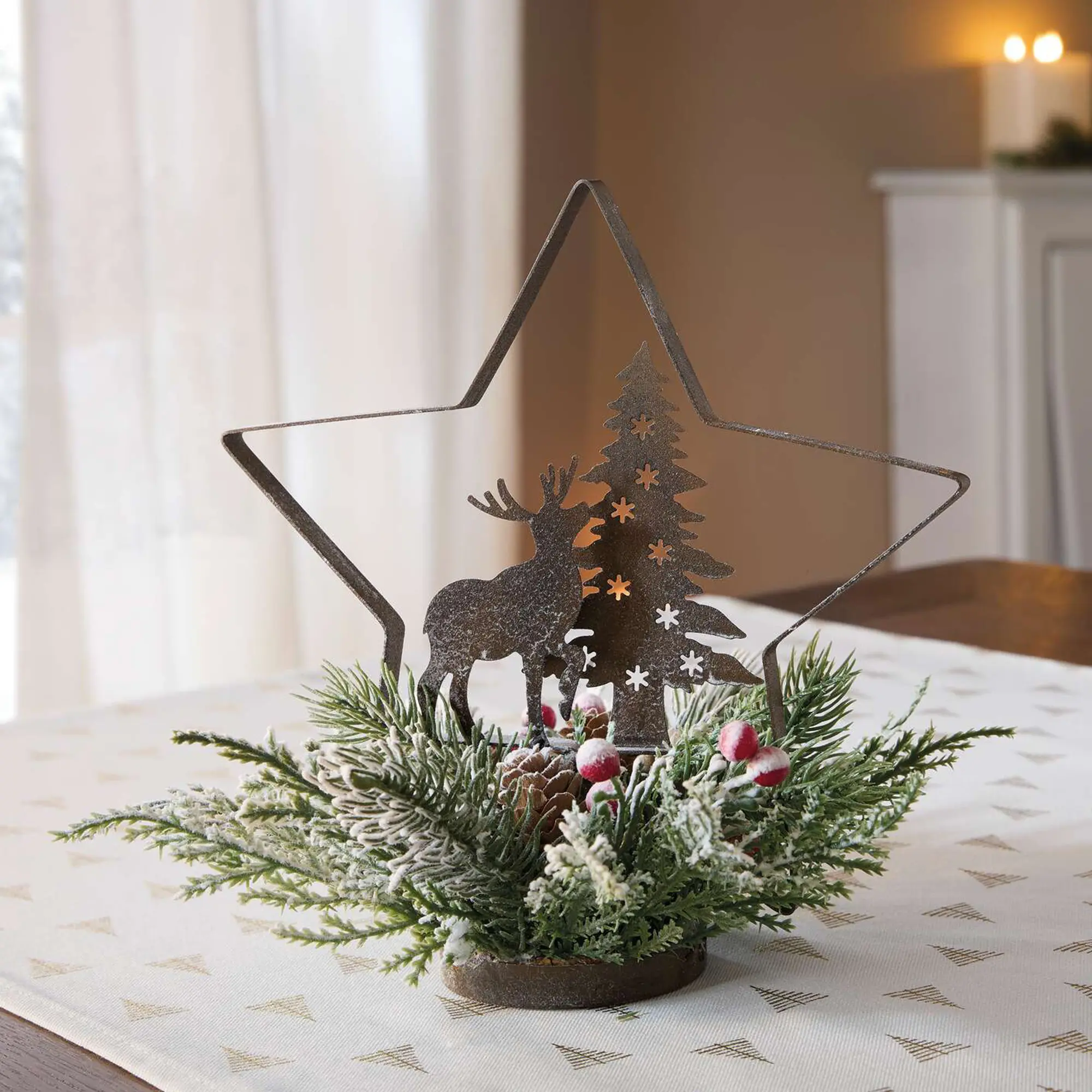 Acheter Étoile "cerf &amp; sapin"  dans la boutique en ligne de Frank Flechtwaren