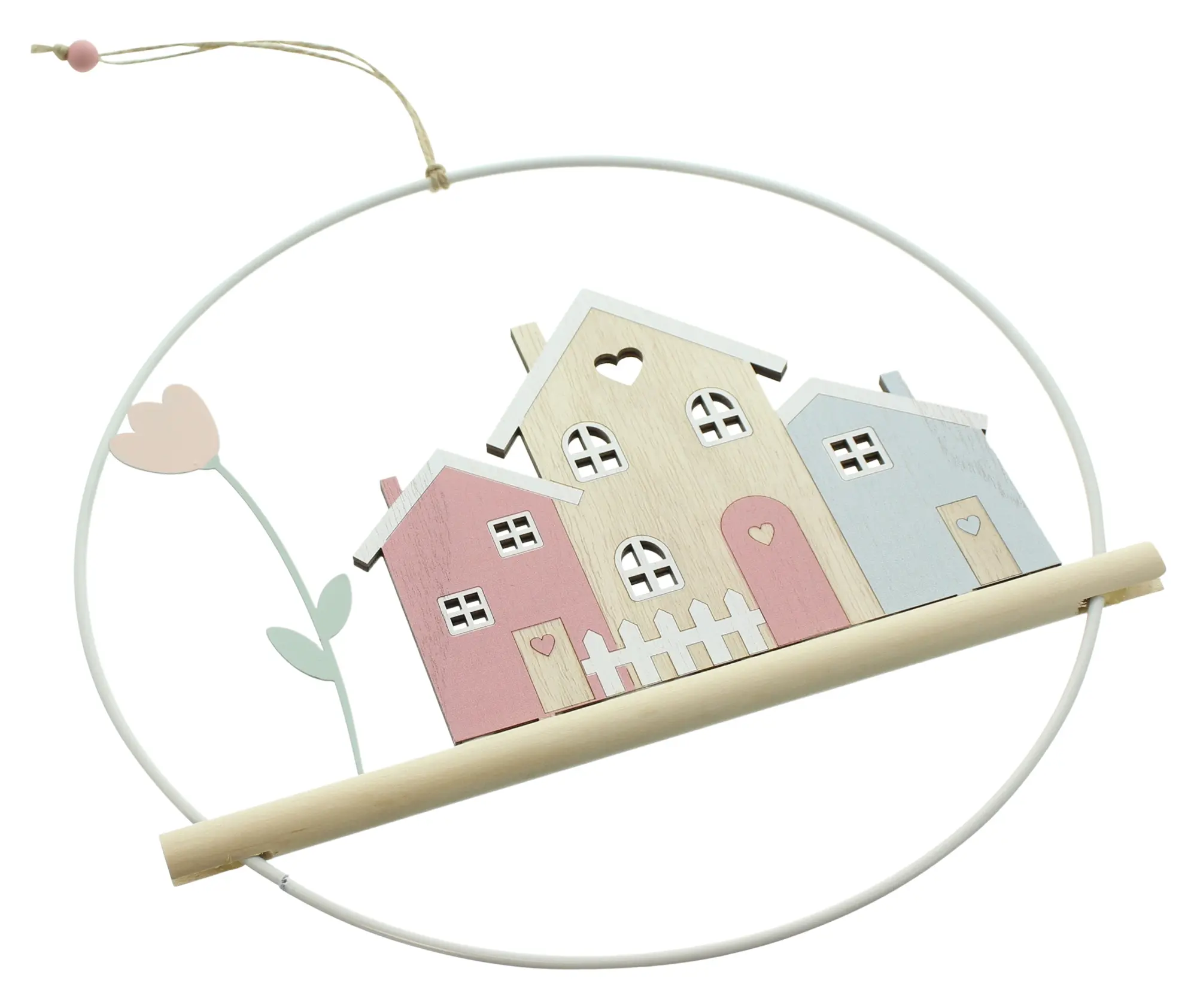 Acheter Anneau décoratif "maisons"  dans la boutique en ligne de Frank Flechtwaren pour Pâques
