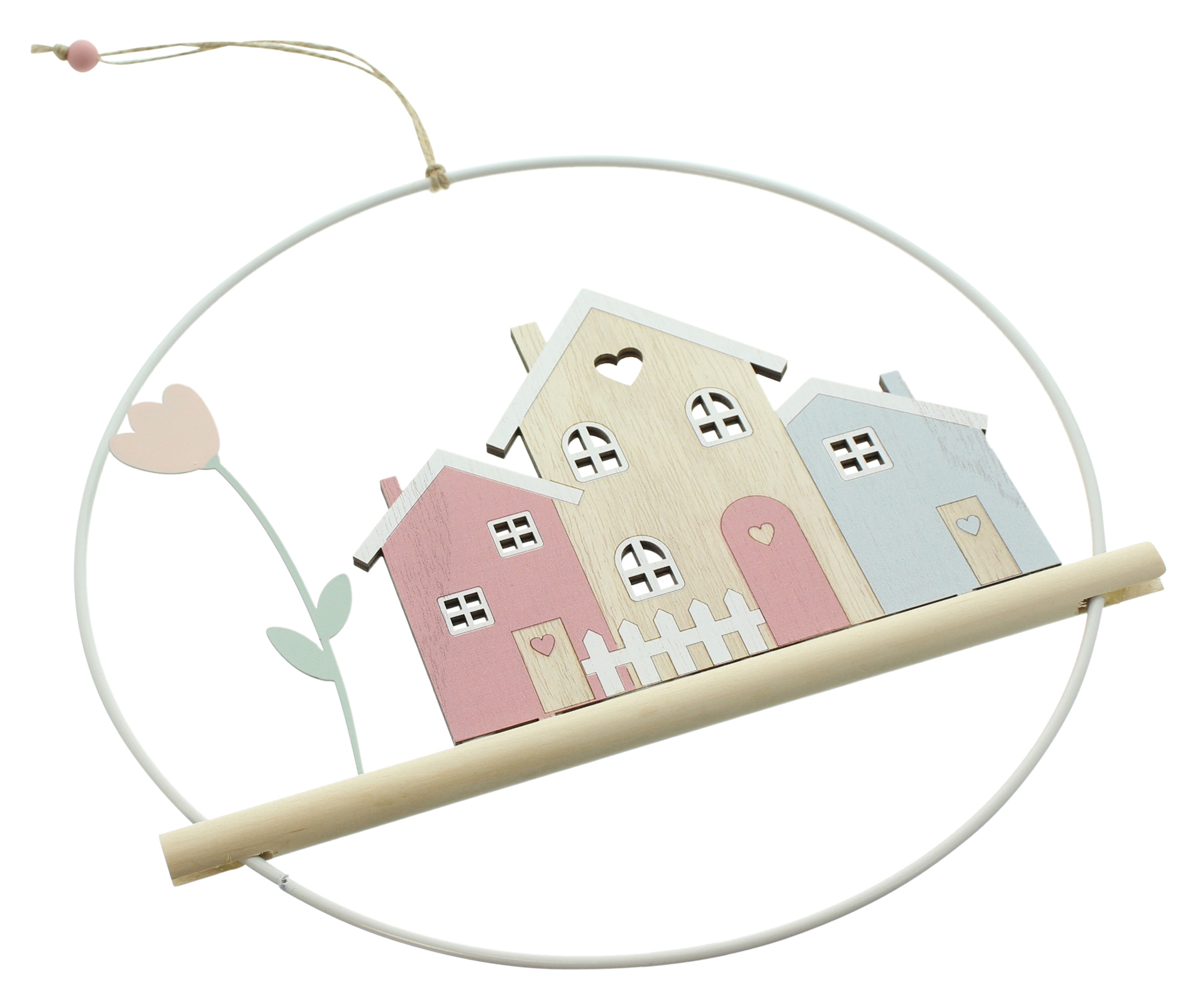Acheter Anneau décoratif "maisons"  dans la boutique en ligne de Frank Flechtwaren pour Pâques