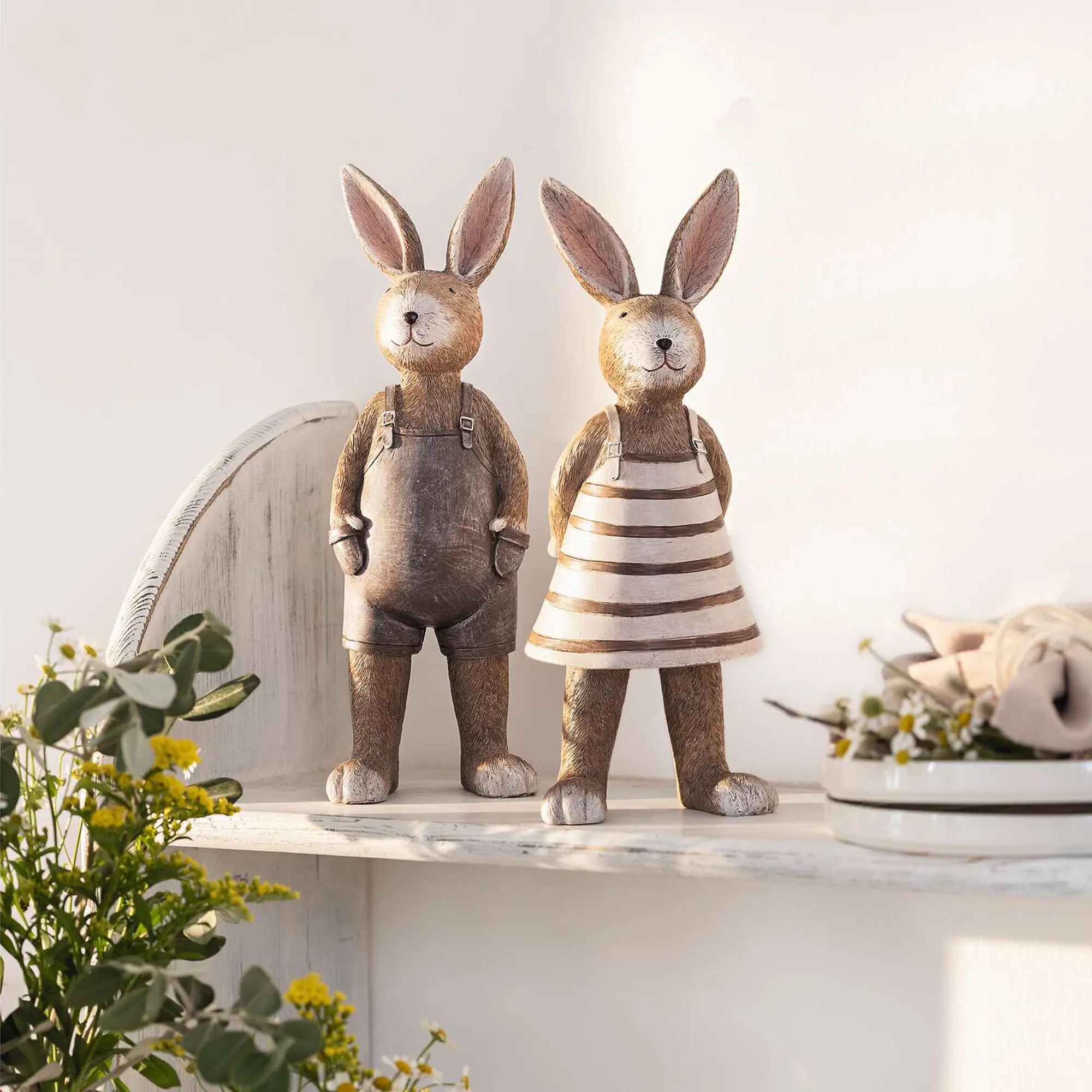 Acheter Lot de 2 lapins "Lio &amp; Mia"  dans la boutique en ligne de Frank Flechtwaren pour Lapin &amp; co
