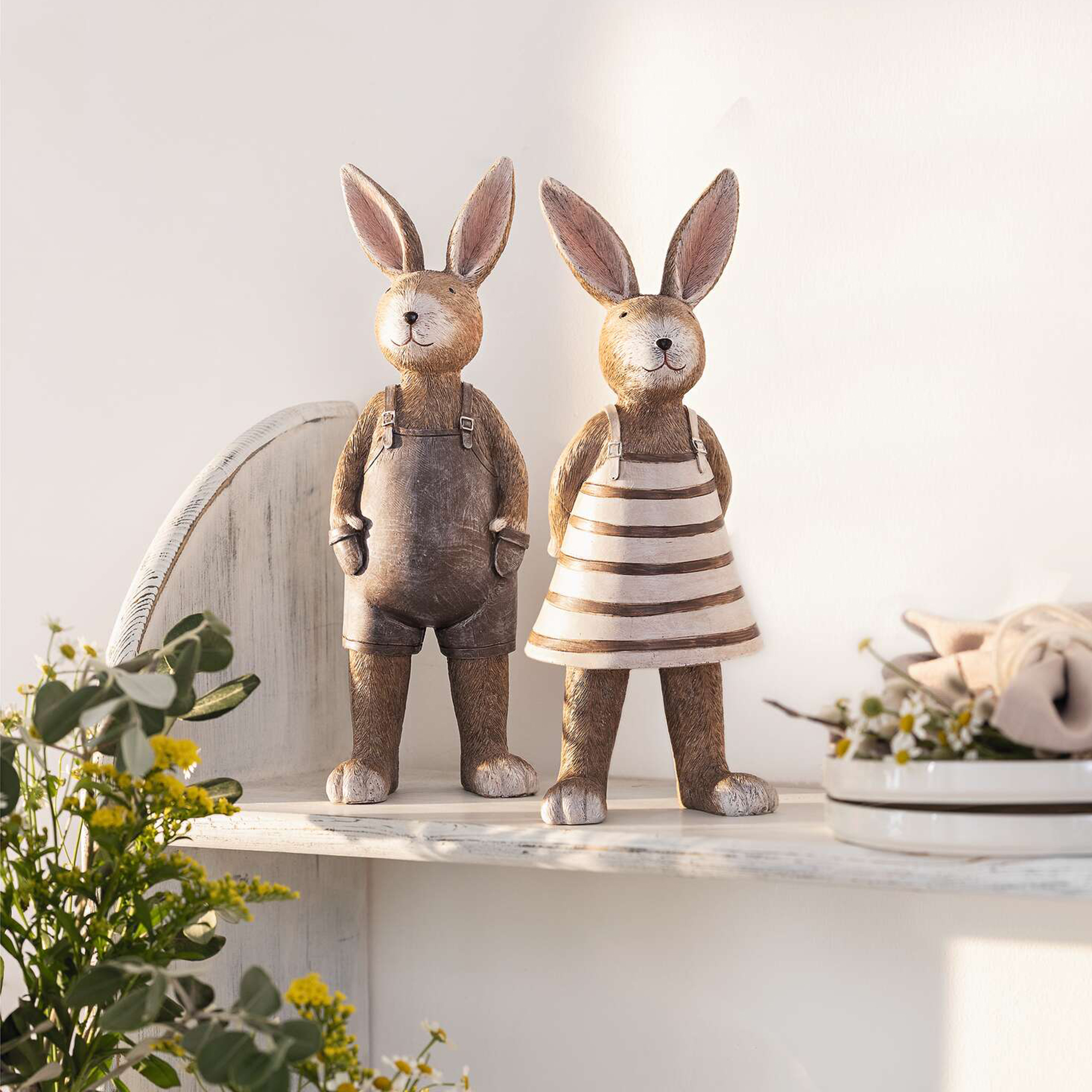 Acheter Lot de 2 lapins "Lio &amp; Mia"  dans la boutique en ligne de Frank Flechtwaren
