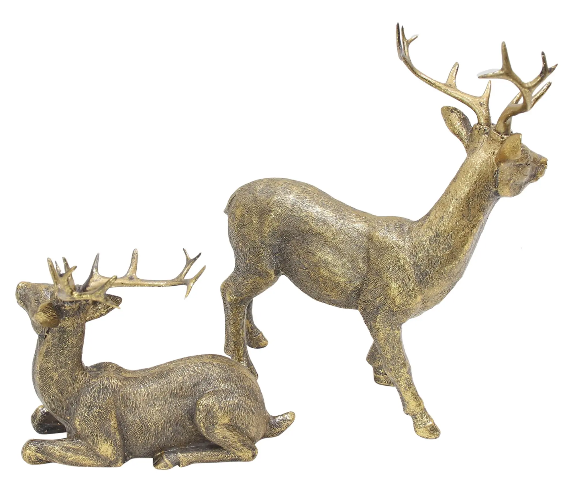 Acheter Cerf décoratif « Golden », lot de 2 dans la boutique en ligne de Frank Flechtwaren pour Promenade en forêt