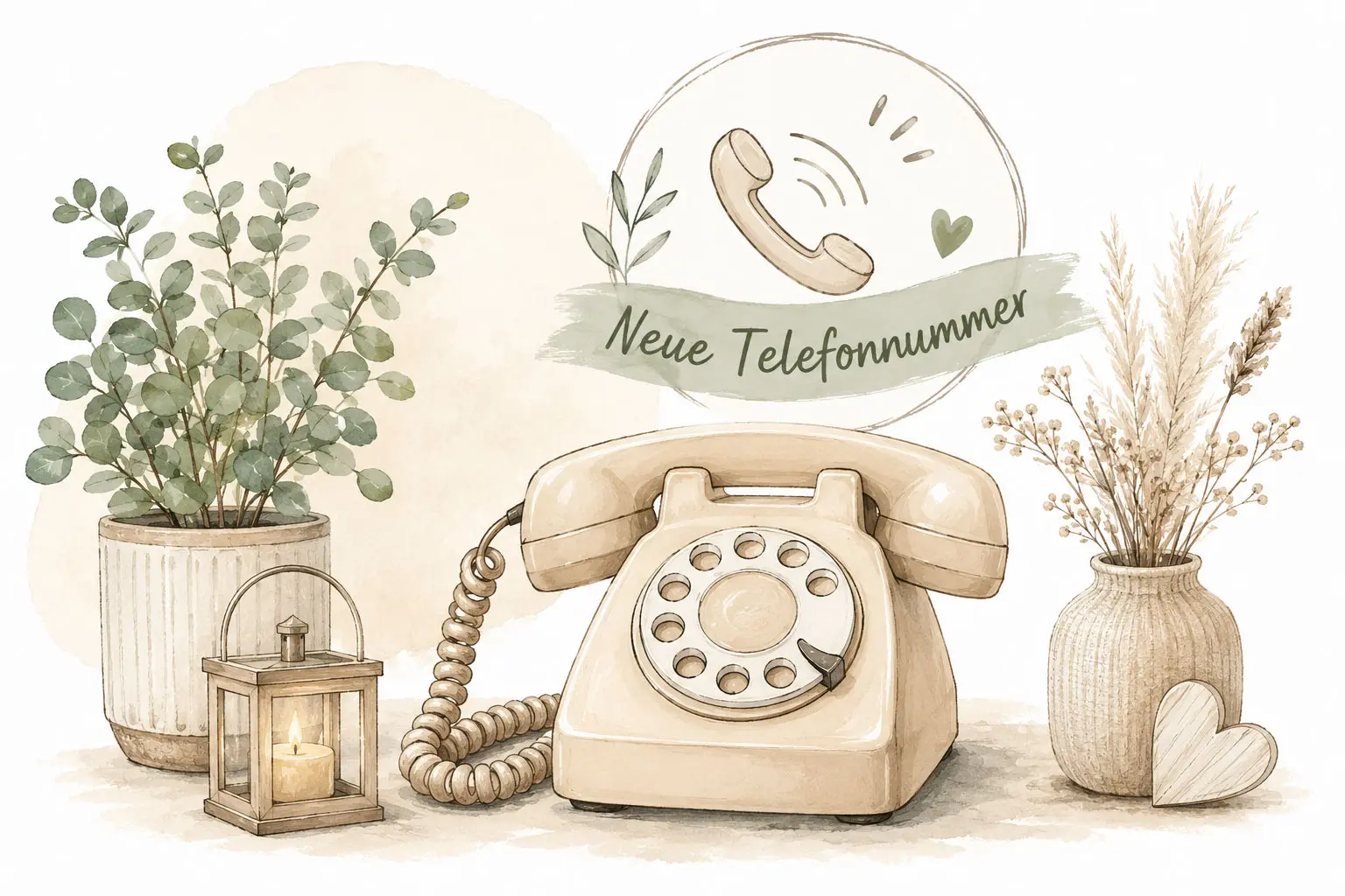 Téléphone vintage avec une note indiquant le nouveau numéro de commande
