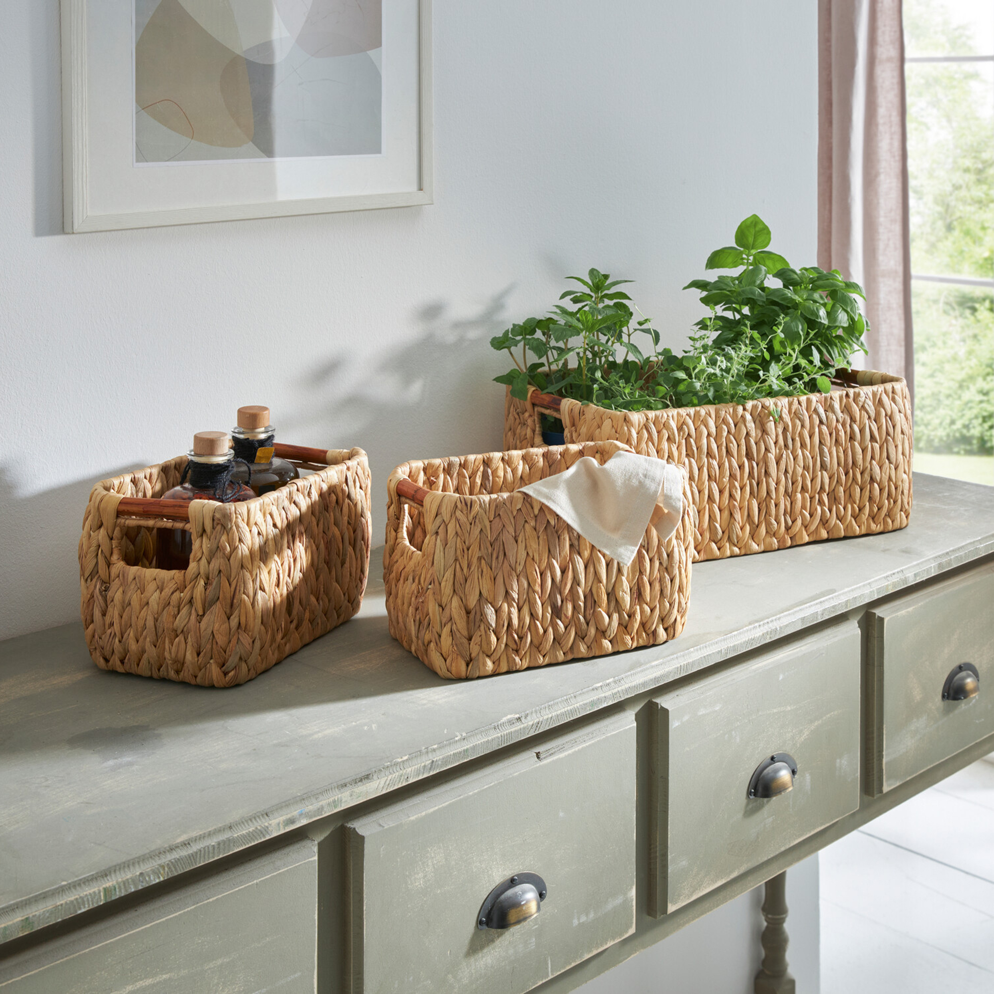 Acheter Set de rangement "jacinthe d'eau", 3 pcs.  dans la boutique en ligne de Frank Flechtwaren