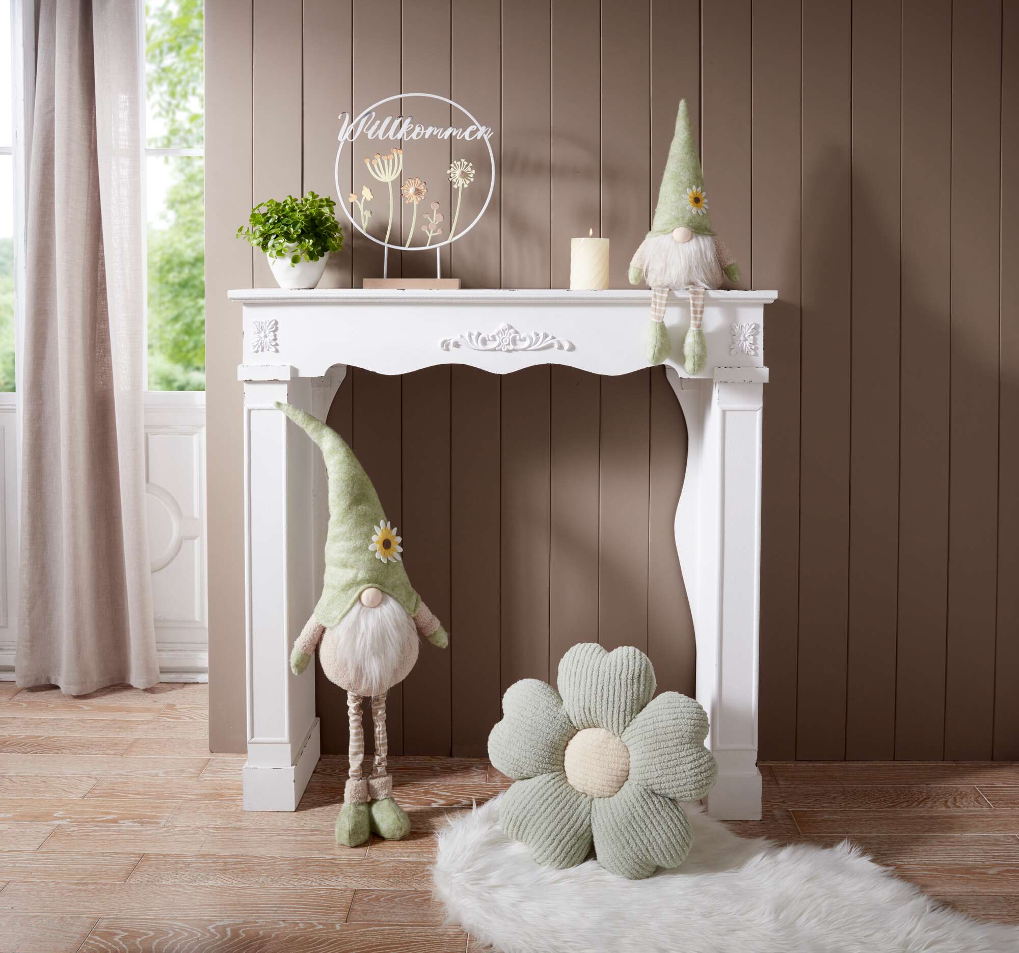 Acheter Coussin fleur "velours côtelé"  dans la boutique en ligne de Frank Flechtwaren pour Pâques