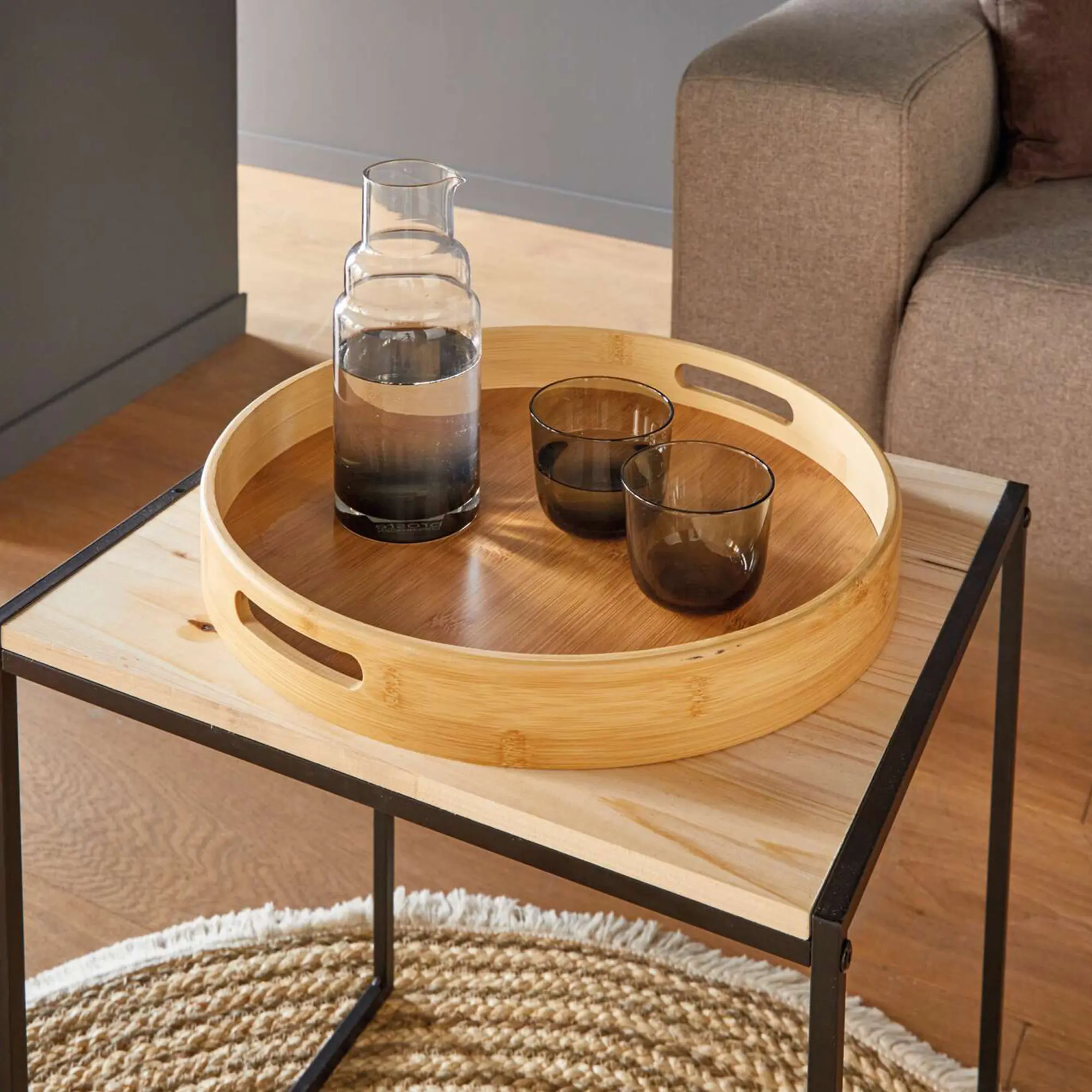 Acheter Plateau "bambou", rond  dans la boutique en ligne de Frank Flechtwaren