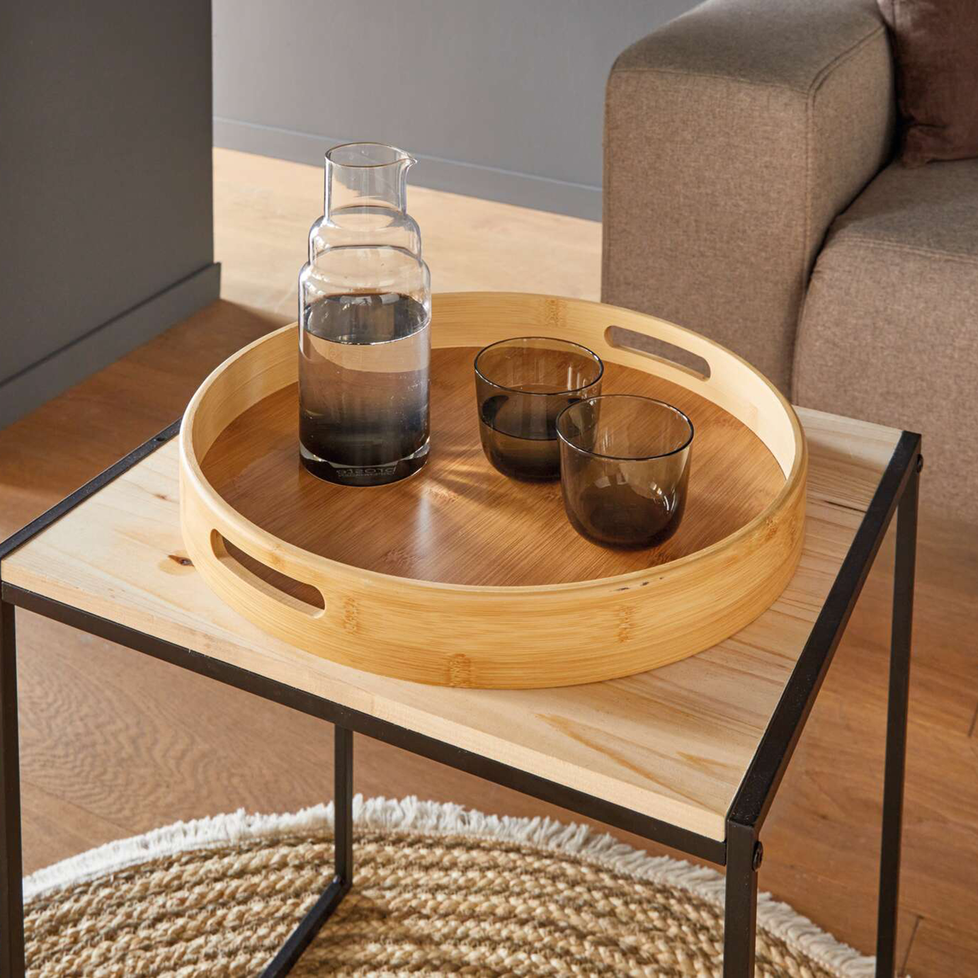 Acheter Plateau "bambou", rond  dans la boutique en ligne de Frank Flechtwaren