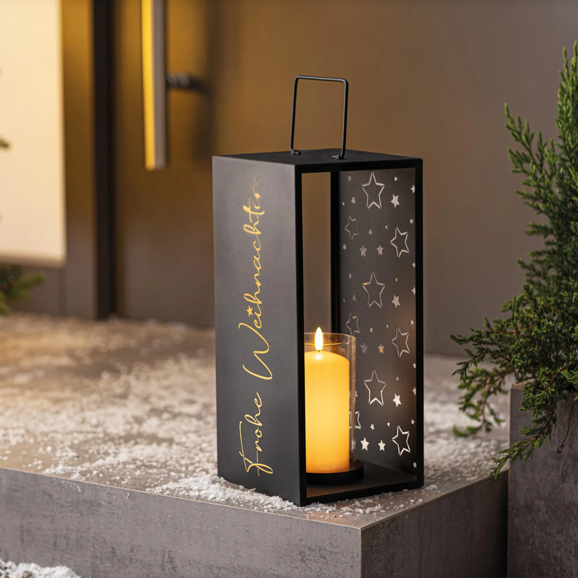 Acheter Lanterne "Frohe Weihnachten"  dans la boutique en ligne de Frank Flechtwaren