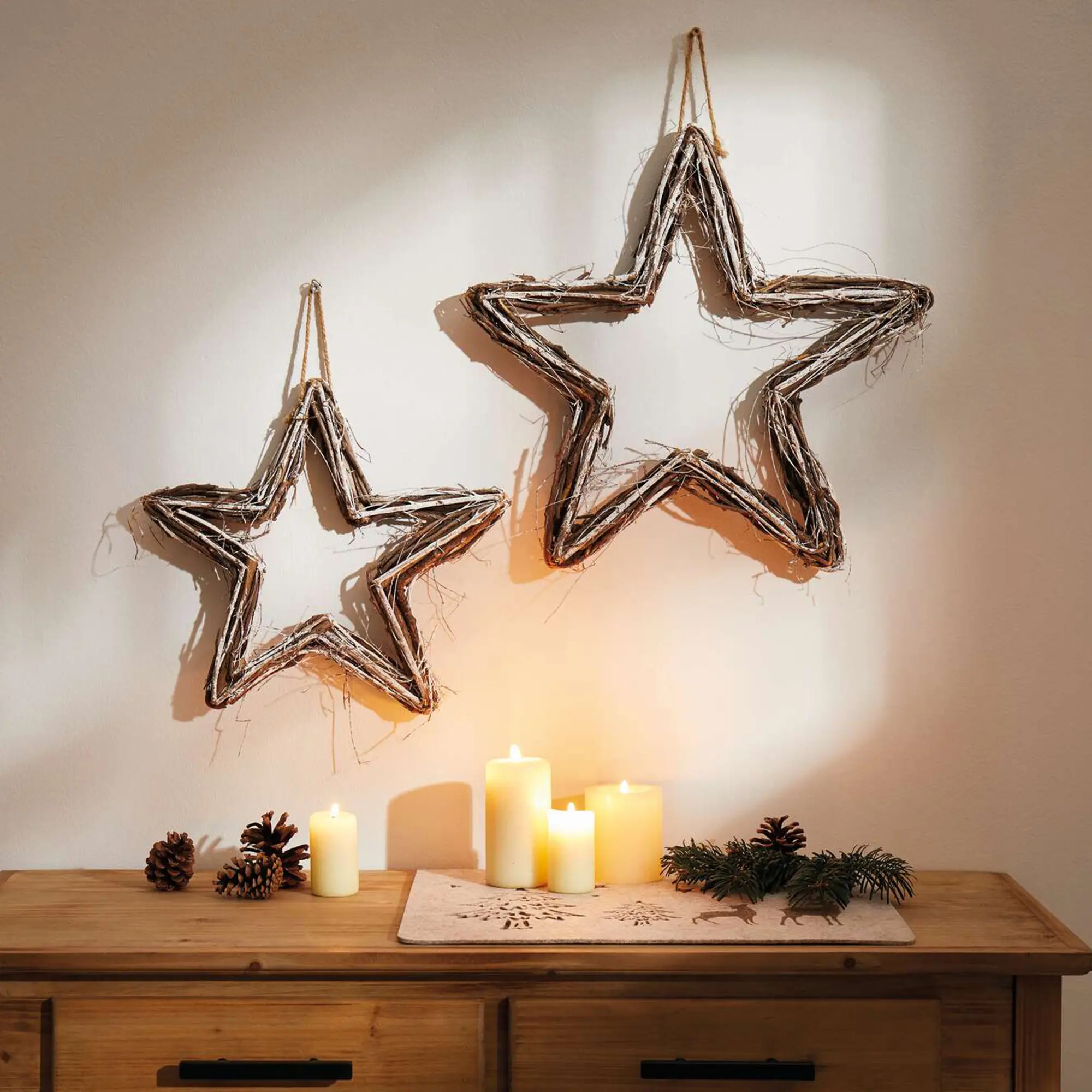 Acheter Lot de 2 étoiles "rustique"  dans la boutique en ligne de Frank Flechtwaren