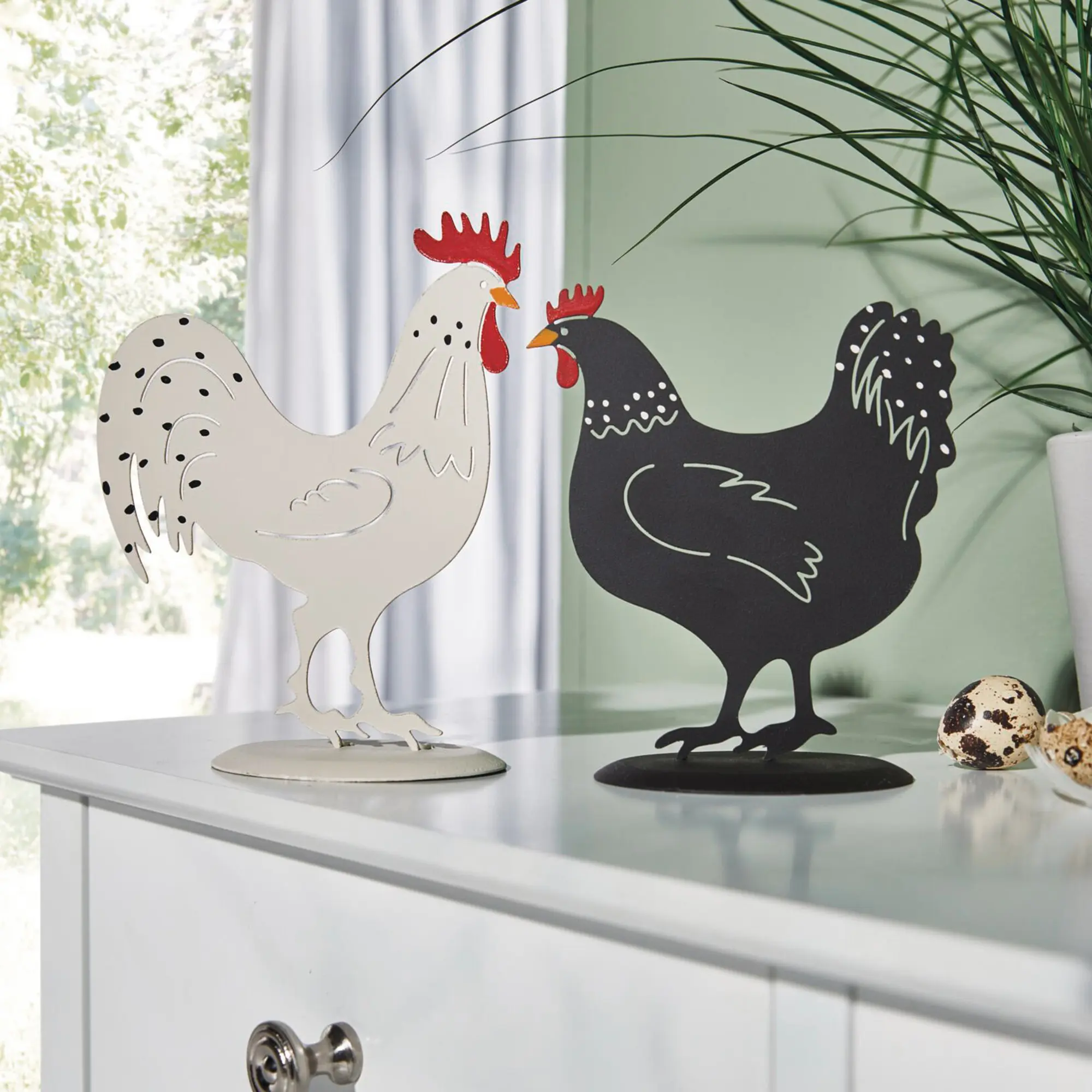 Acheter Lot de 2 figurines "black &amp; white"  dans la boutique en ligne de Frank Flechtwaren pour Figurines décoratives
