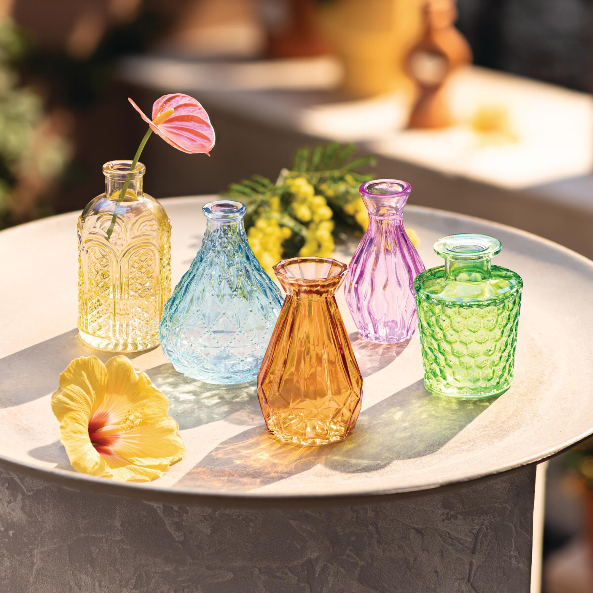 Acheter Lot de 5 vases décoratifs "variété colorées"  dans la boutique en ligne de Frank Flechtwaren pour Vases