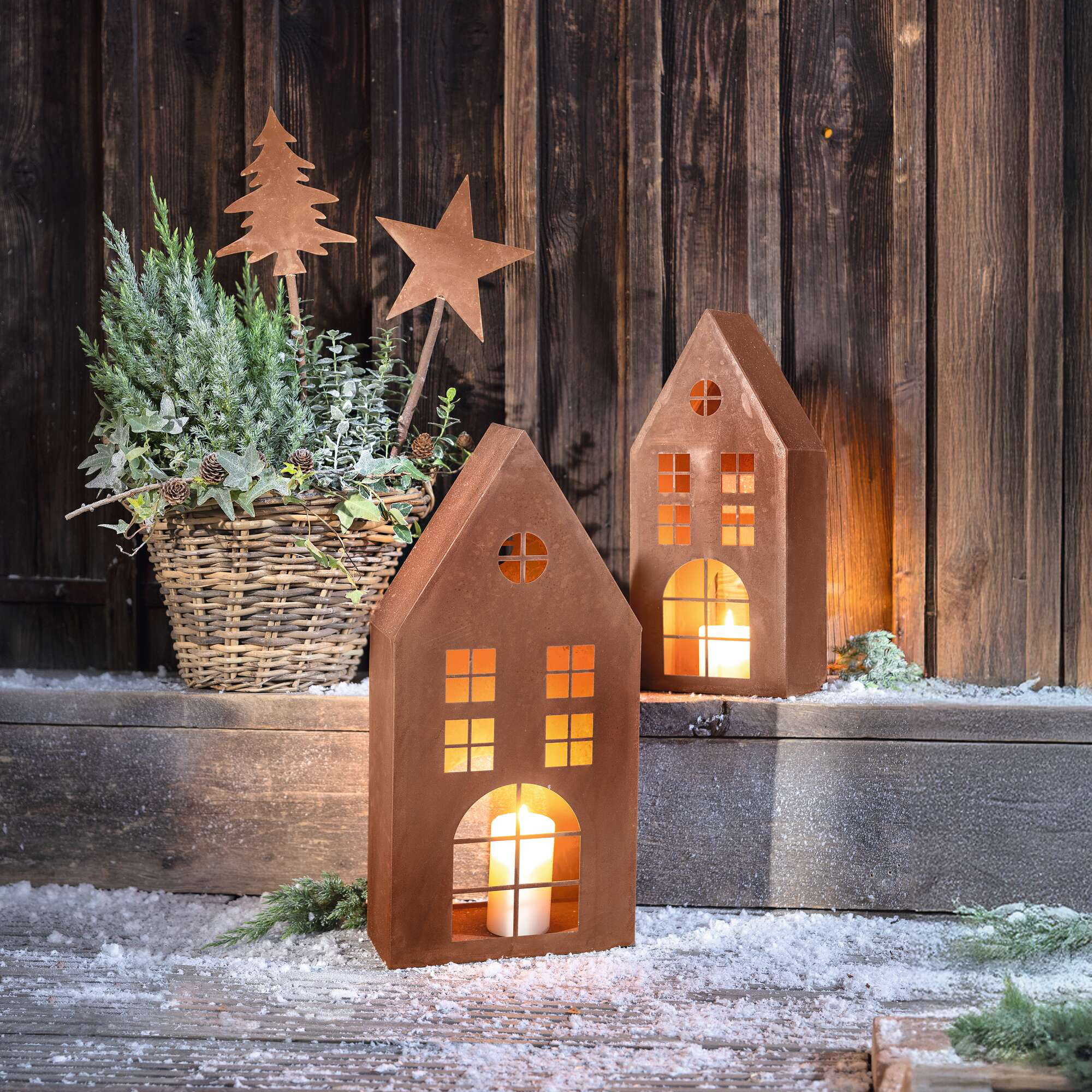 Acheter Lot de 2 maisons "rouille"  dans la boutique en ligne de Frank Flechtwaren pour Maison, Maisonette &amp; co.