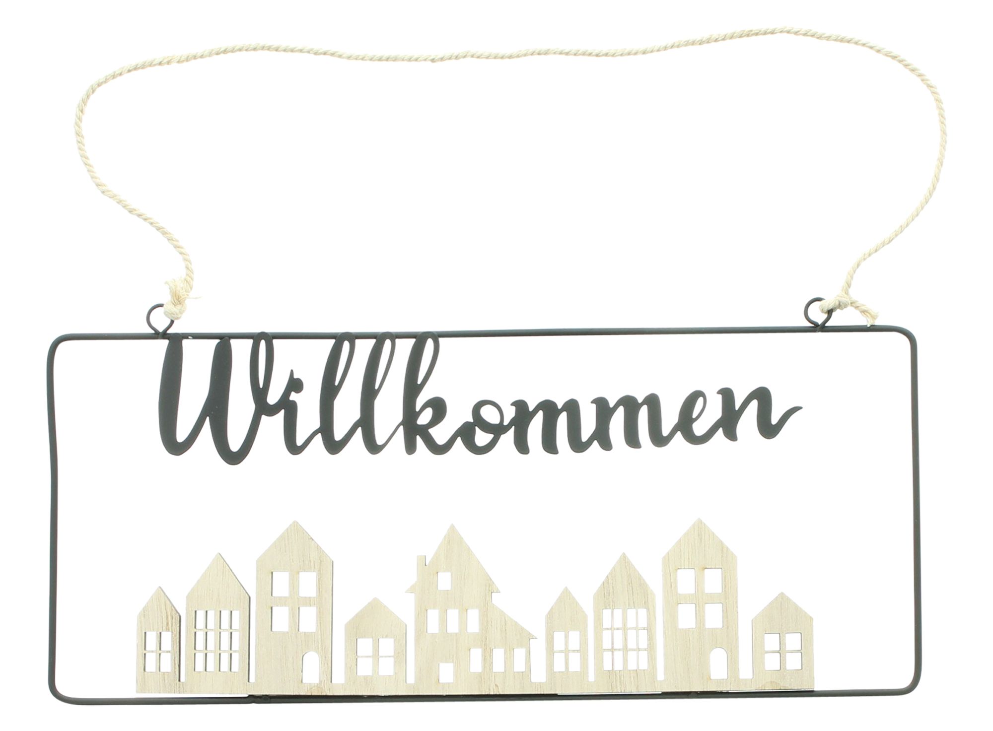 Acheter Suspension "Willkommen"  dans la boutique en ligne de Frank Flechtwaren pour Maison, Maisonette &amp; co.