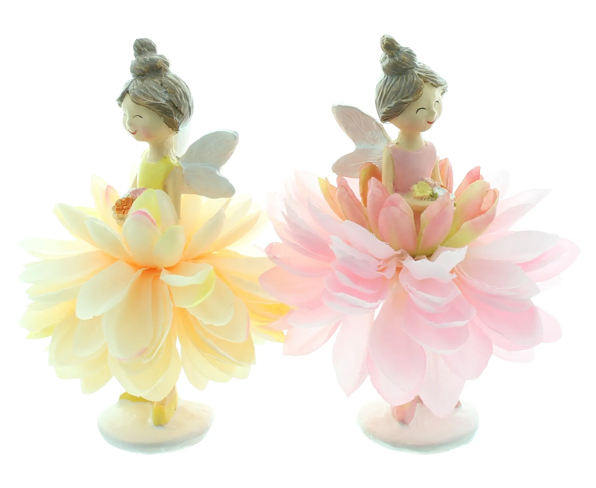 Acheter Lot de 2 figurines "fée fleurie"  dans la boutique en ligne de Frank Flechtwaren pour Tons pastel