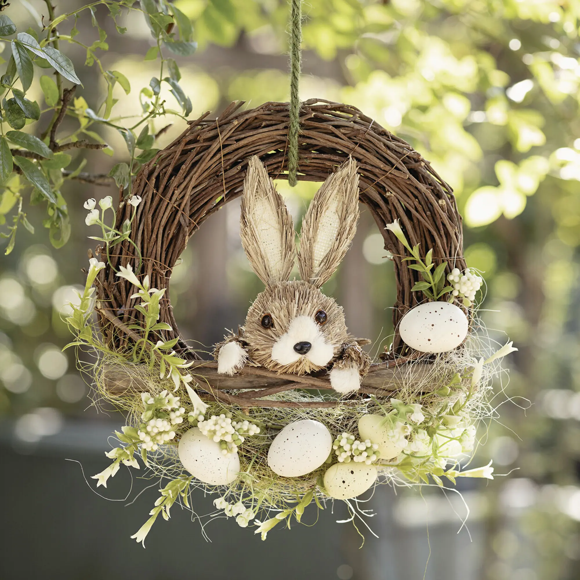 Acheter Couronne de Pâques "petit lapin"  dans la boutique en ligne de Frank Flechtwaren pour Décoration de jardin