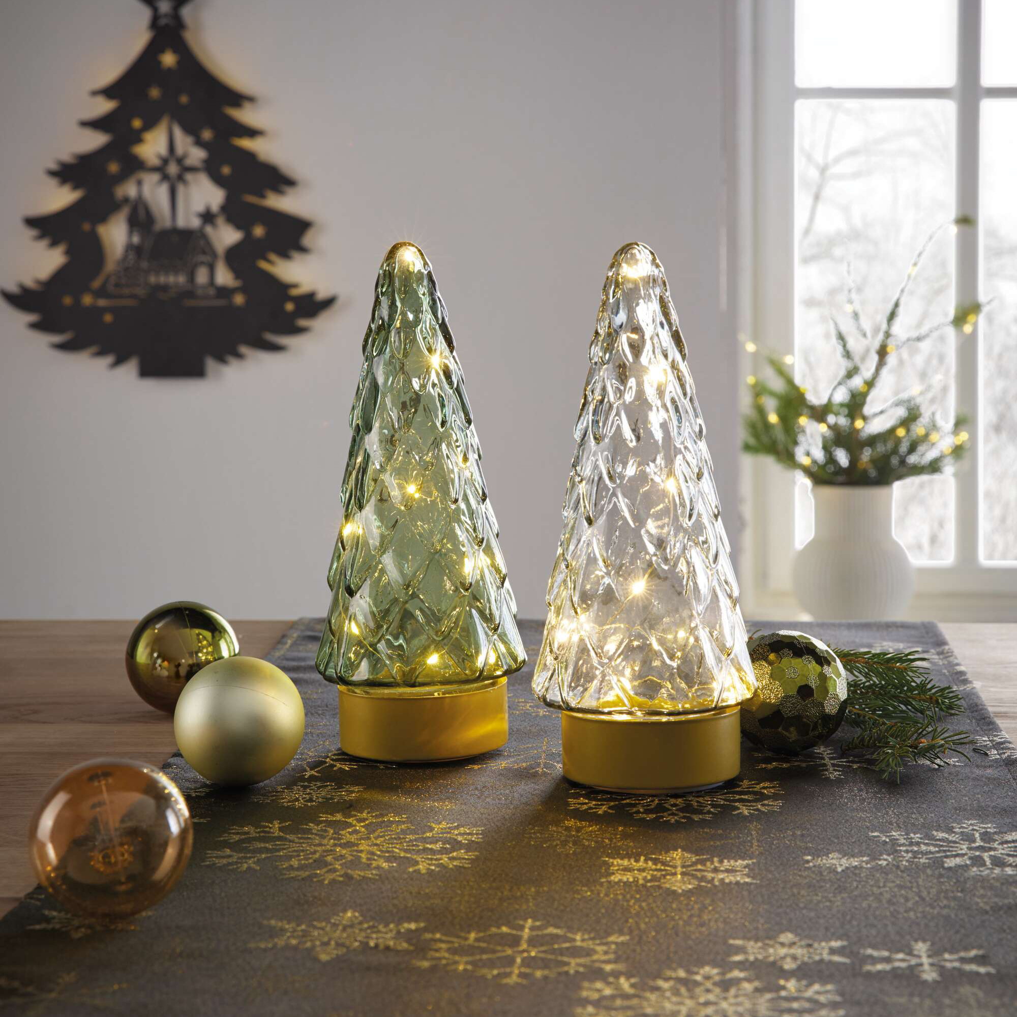 Acheter Lot de 2 sapins Led "Shine"  dans la boutique en ligne de Frank Flechtwaren
