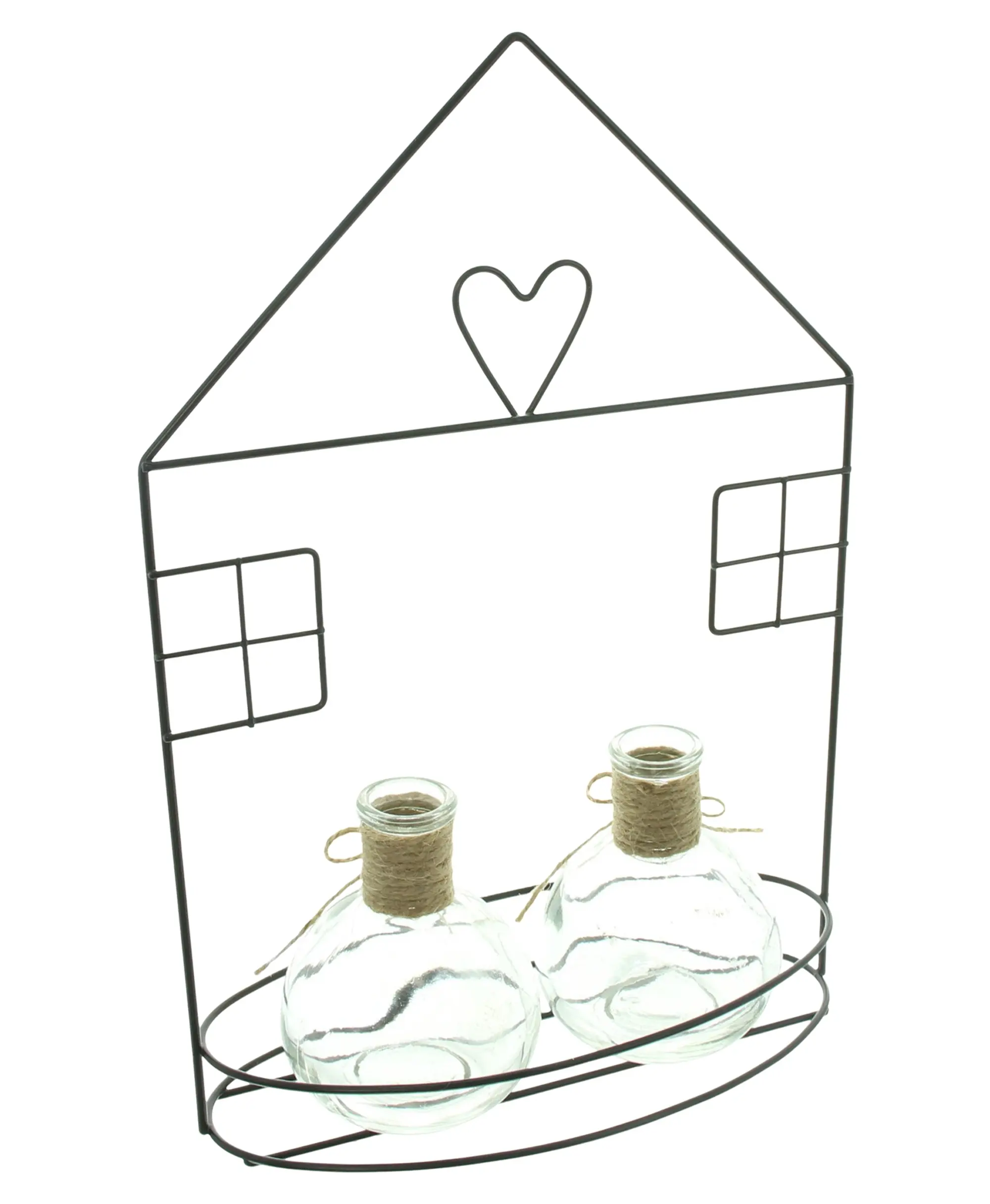 Acheter Porte-vase "Maisonnette"  dans la boutique en ligne de Frank Flechtwaren pour Noir et blanc