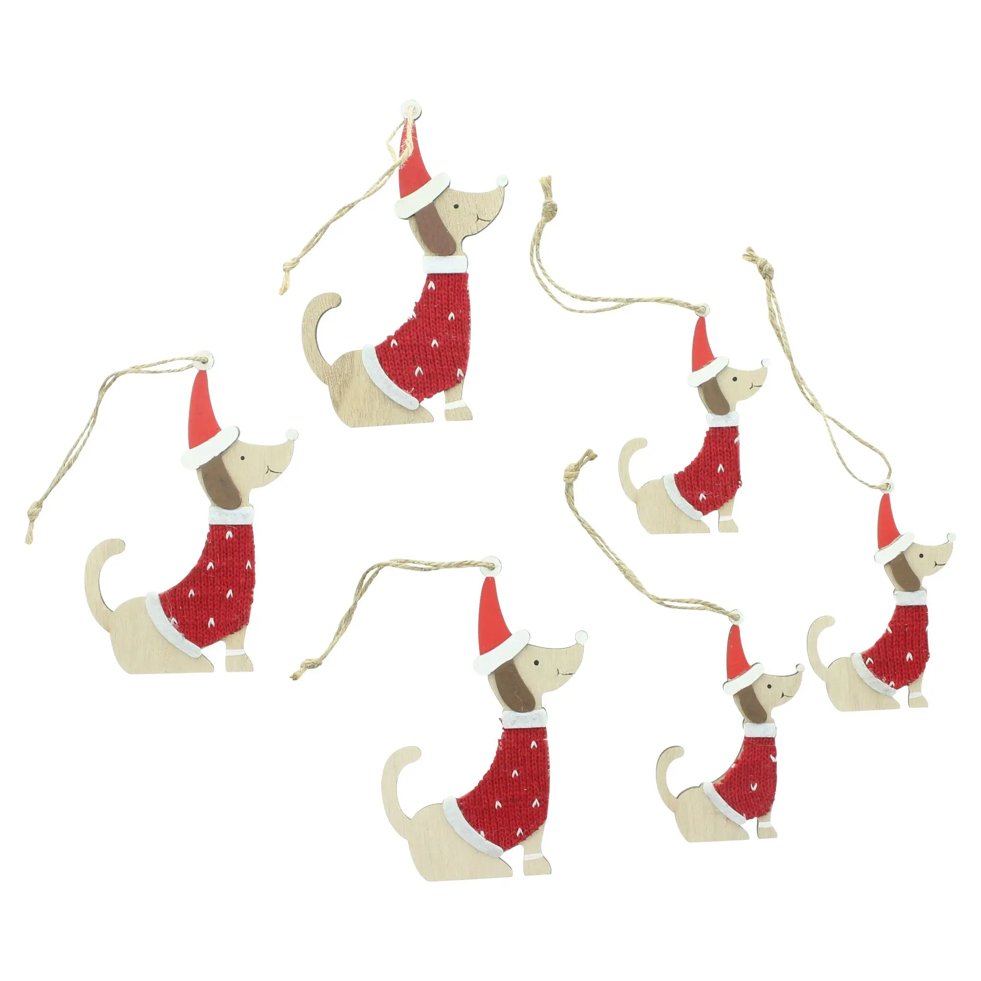 Acheter Suspensions décoratives « Teckels de Noël », lot de 6 dans la boutique en ligne de Frank Flechtwaren pour Avoir eu l'idée du teckel