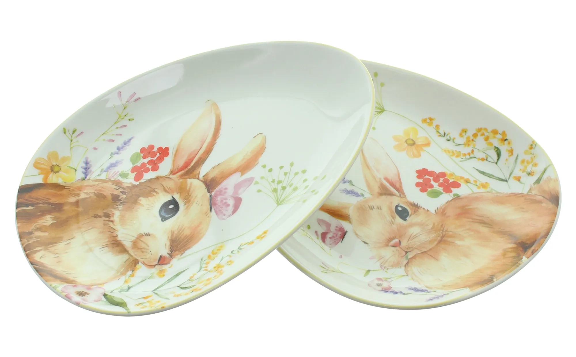 Acheter Lot de 2 assiettes de Pâques " Lapin fleuri"  dans la boutique en ligne de Frank Flechtwaren pour Table festive