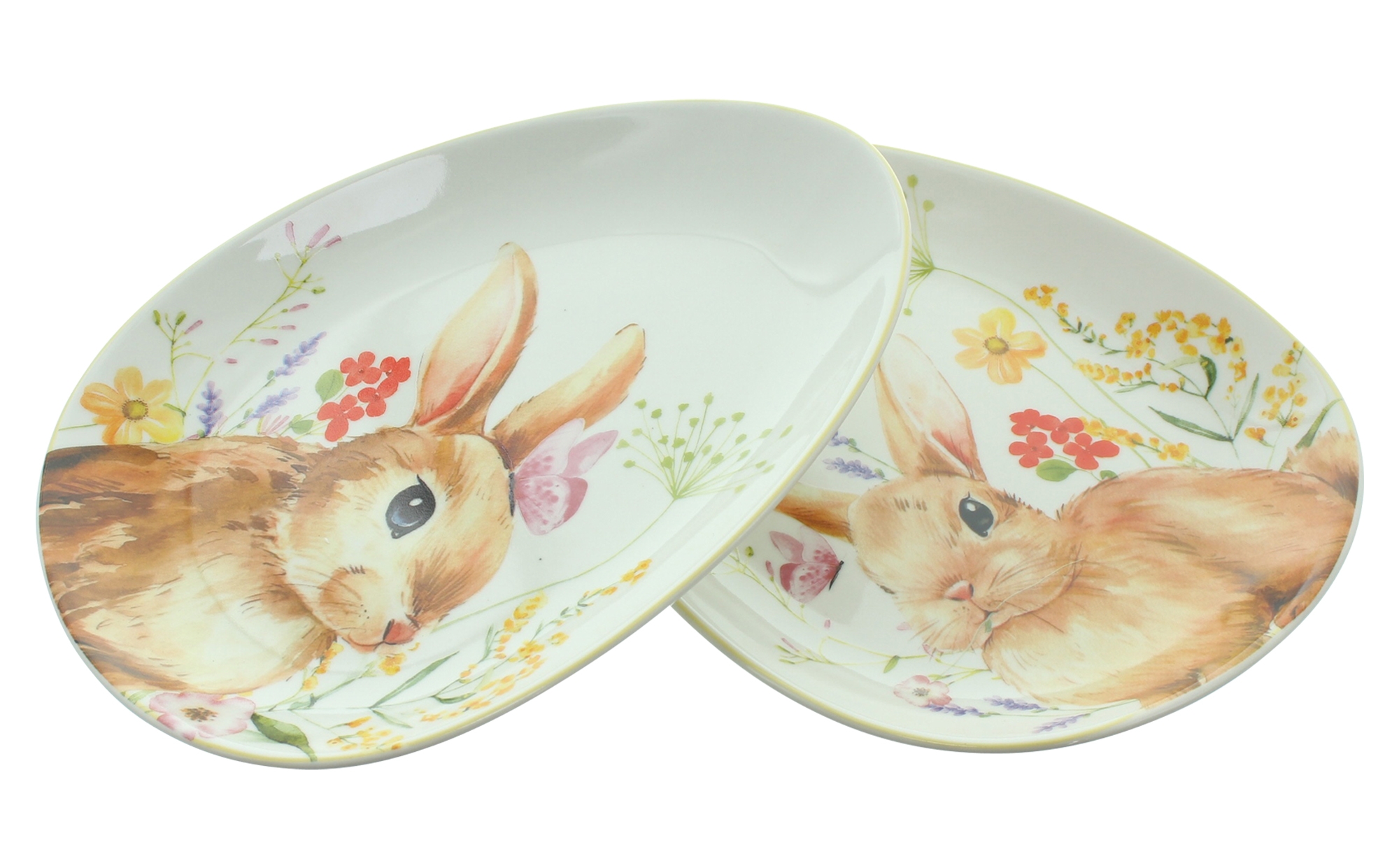 Acheter Lot de 2 assiettes de Pâques " Lapin fleuri"  dans la boutique en ligne de Frank Flechtwaren pour Nouvel arrivage