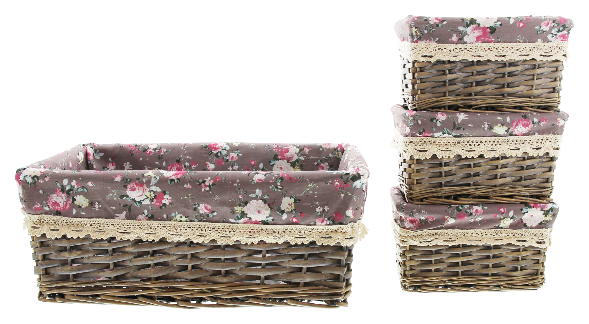 Acheter Lot de 4 corbeilles "roses" dans la boutique en ligne de Frank Flechtwaren pour Paniers de remplissage & universels Acheter Lot de 4 corbeilles "roses" dans la boutique en ligne de Frank Flechtwaren pour Paniers de remplissage & universels