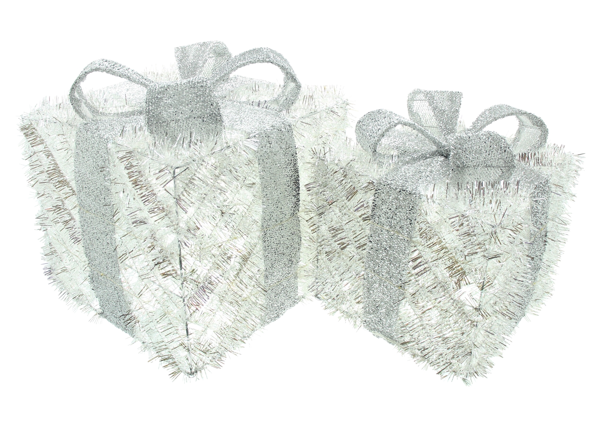 Acheter Lot de 2 paquets cadeaux LED scintillement argenté  dans la boutique en ligne de Frank Flechtwaren pour Décoration LED