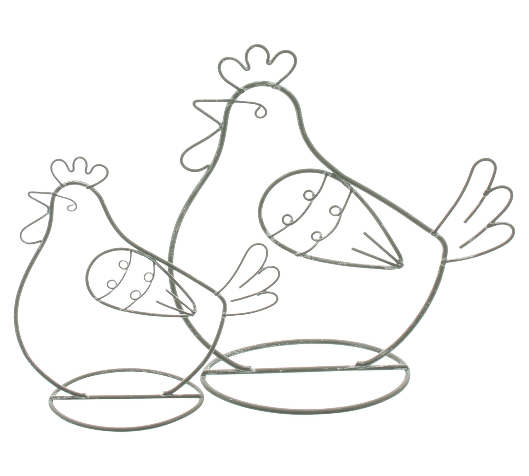 Acheter Lot de 2 décorations métalliques "poule"  dans la boutique en ligne de Frank Flechtwaren pour Pâques