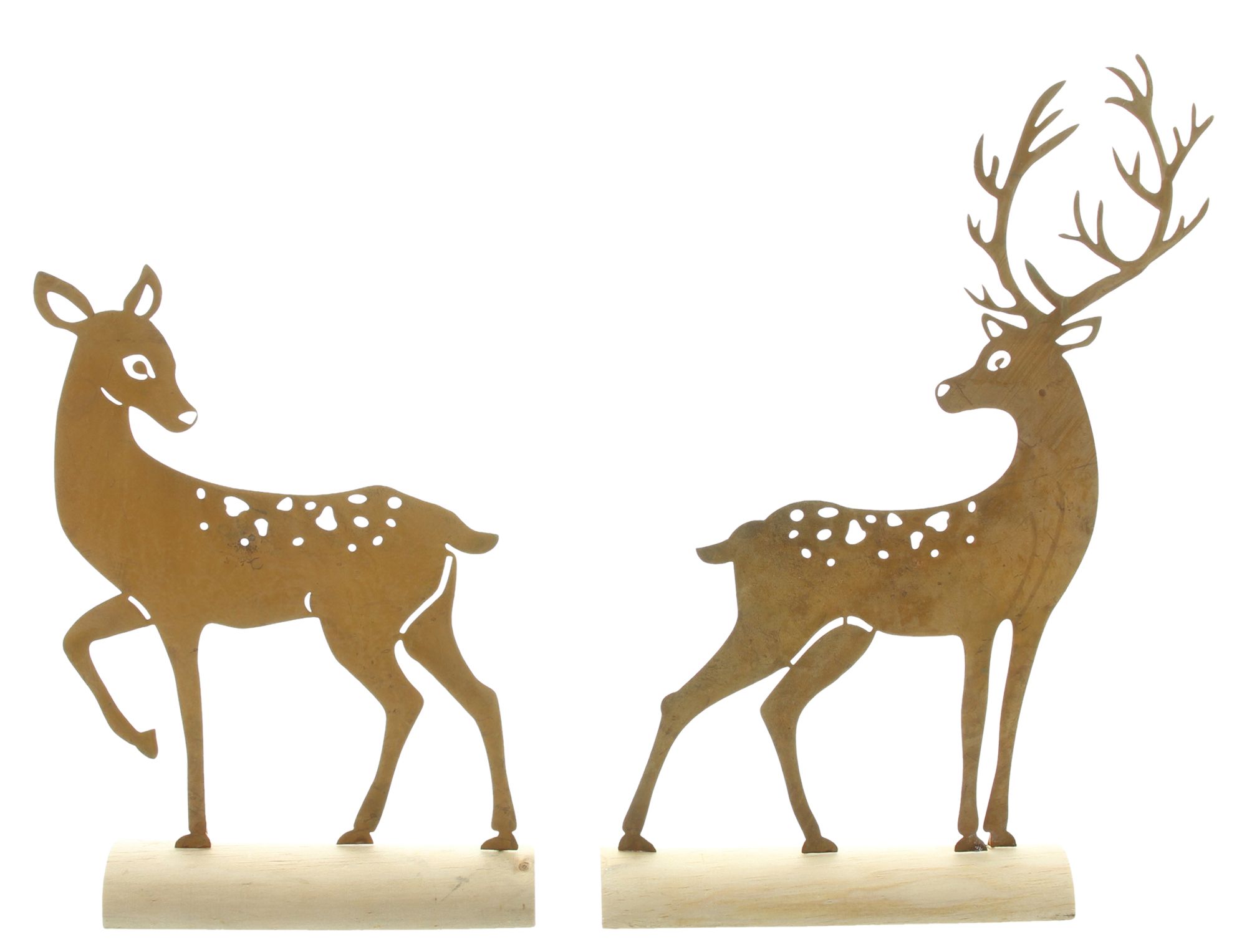 Acheter Lot de 2 décorations métalliques "Cerf"  dans la boutique en ligne de Frank Flechtwaren pour Automne