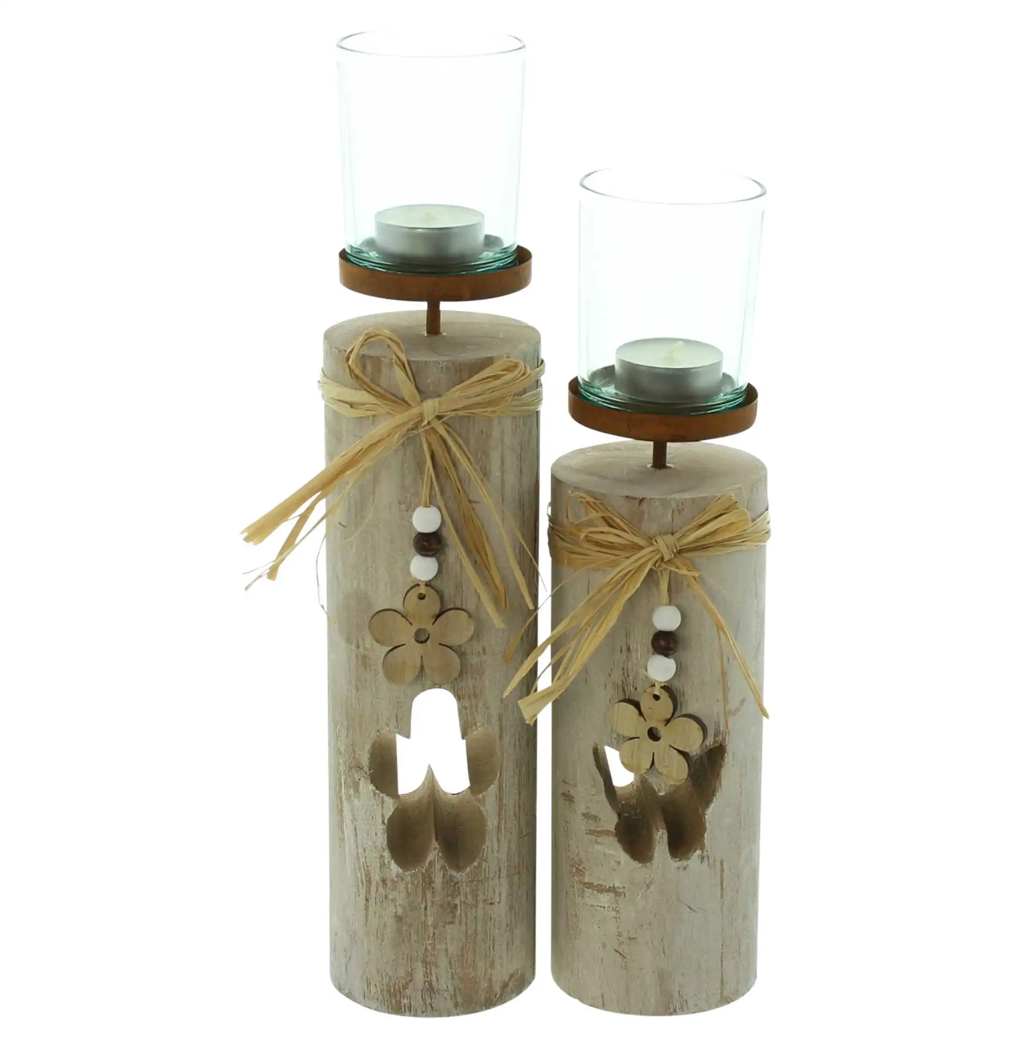 Acheter Lot de 2 lumignons "fleurs"  dans la boutique en ligne de Frank Flechtwaren pour Pâques