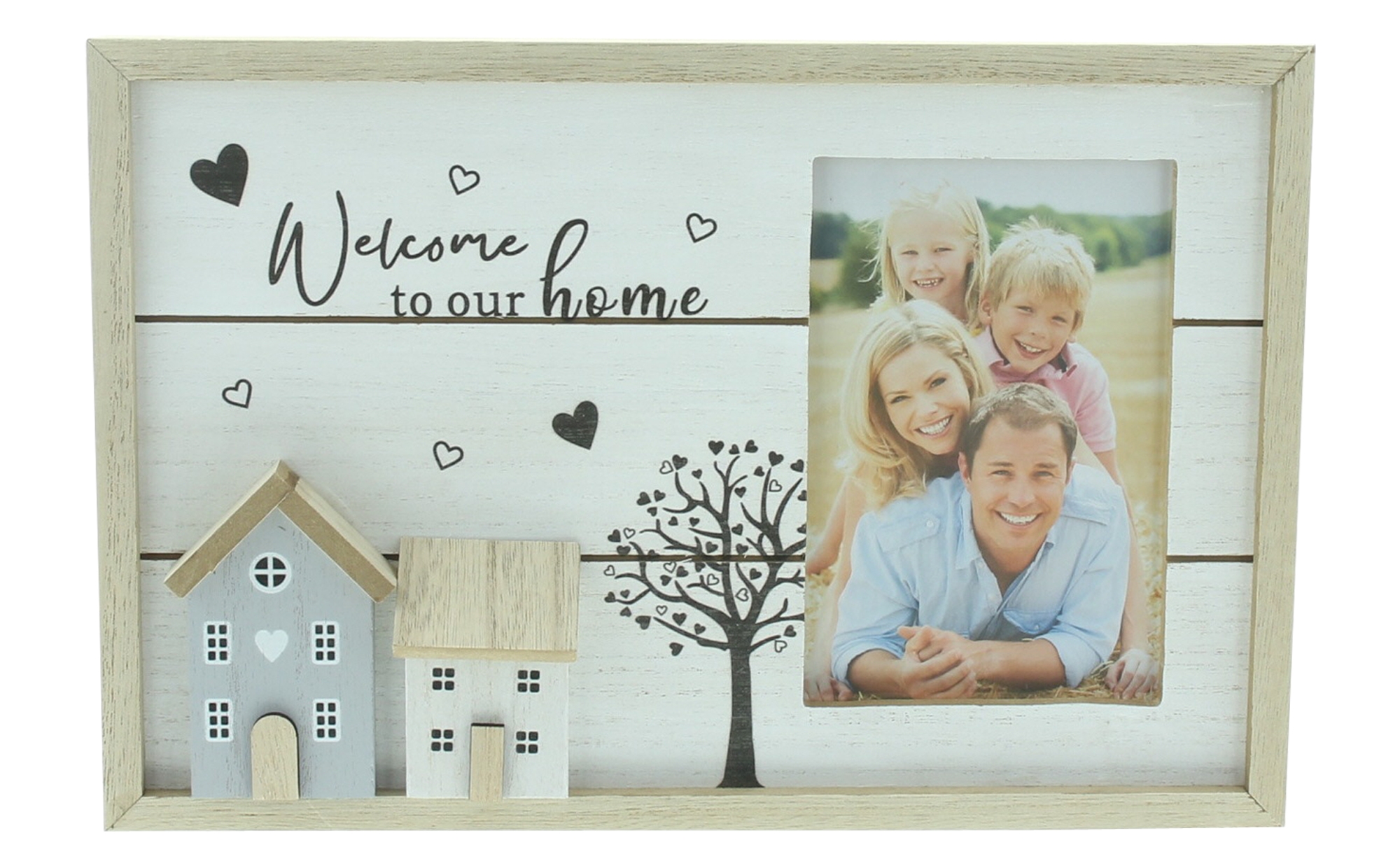 Acheter Cadre photo "bienvenue chez nous"  dans la boutique en ligne de Frank Flechtwaren pour Maison, Maisonette &amp; co.