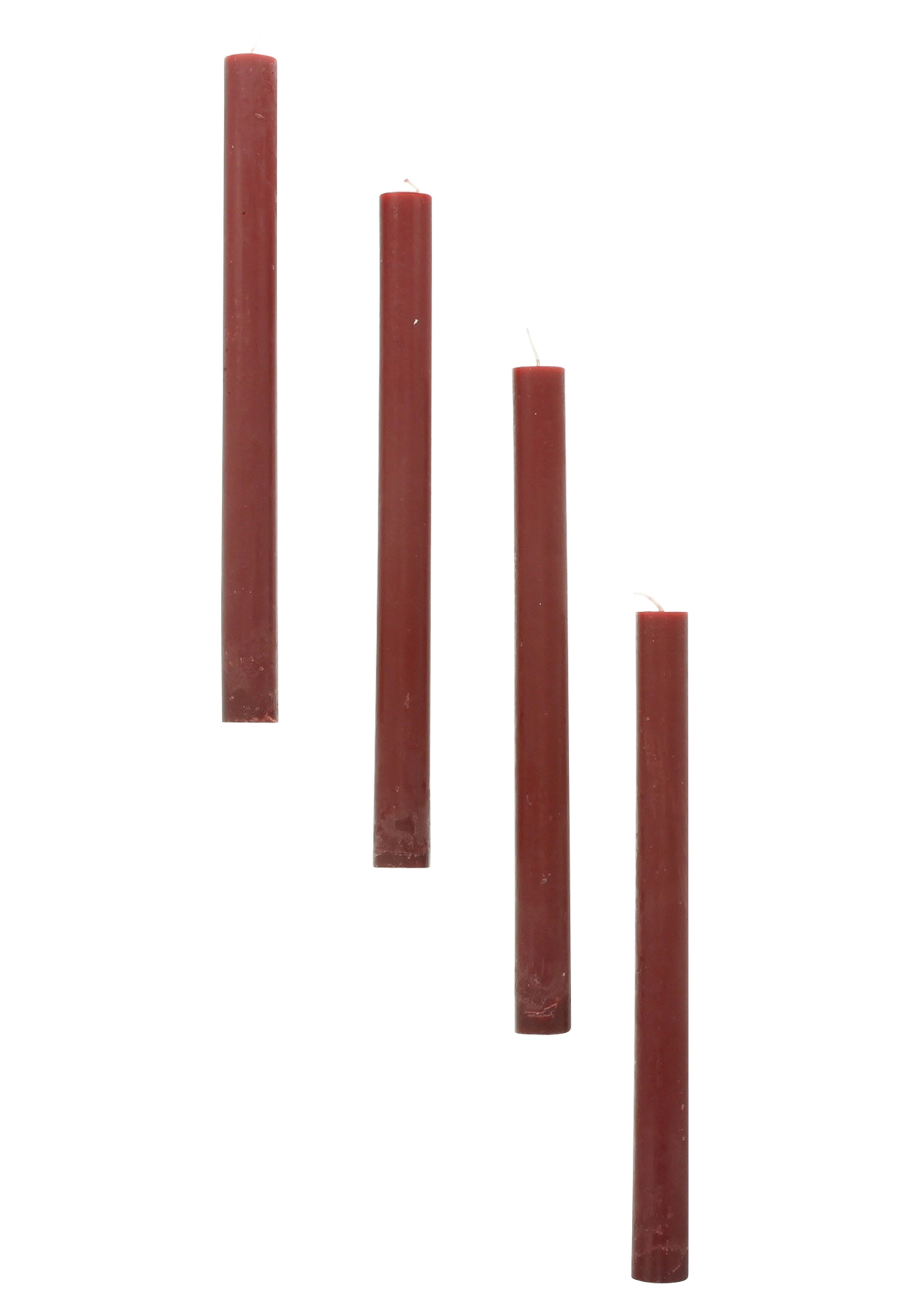 Acheter Lot de 4 bougies tiges "bourgogne"  dans la boutique en ligne de Frank Flechtwaren pour Bougies &amp; LEDs