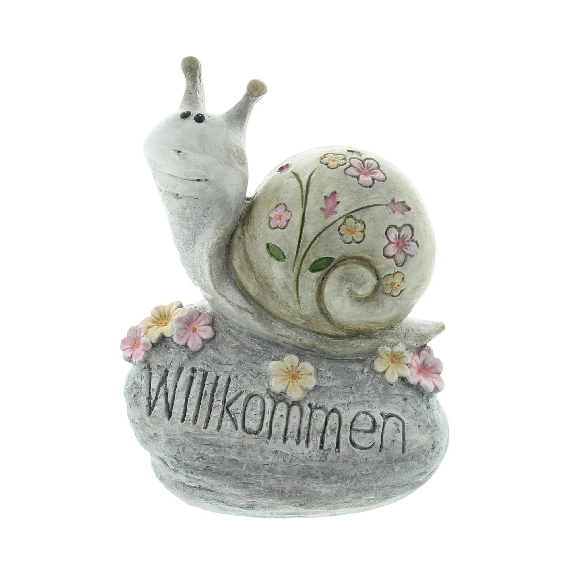 Acheter Escargot décoratif "Willkommen"  dans la boutique en ligne de Frank Flechtwaren pour Jardin de Pâques coloré
