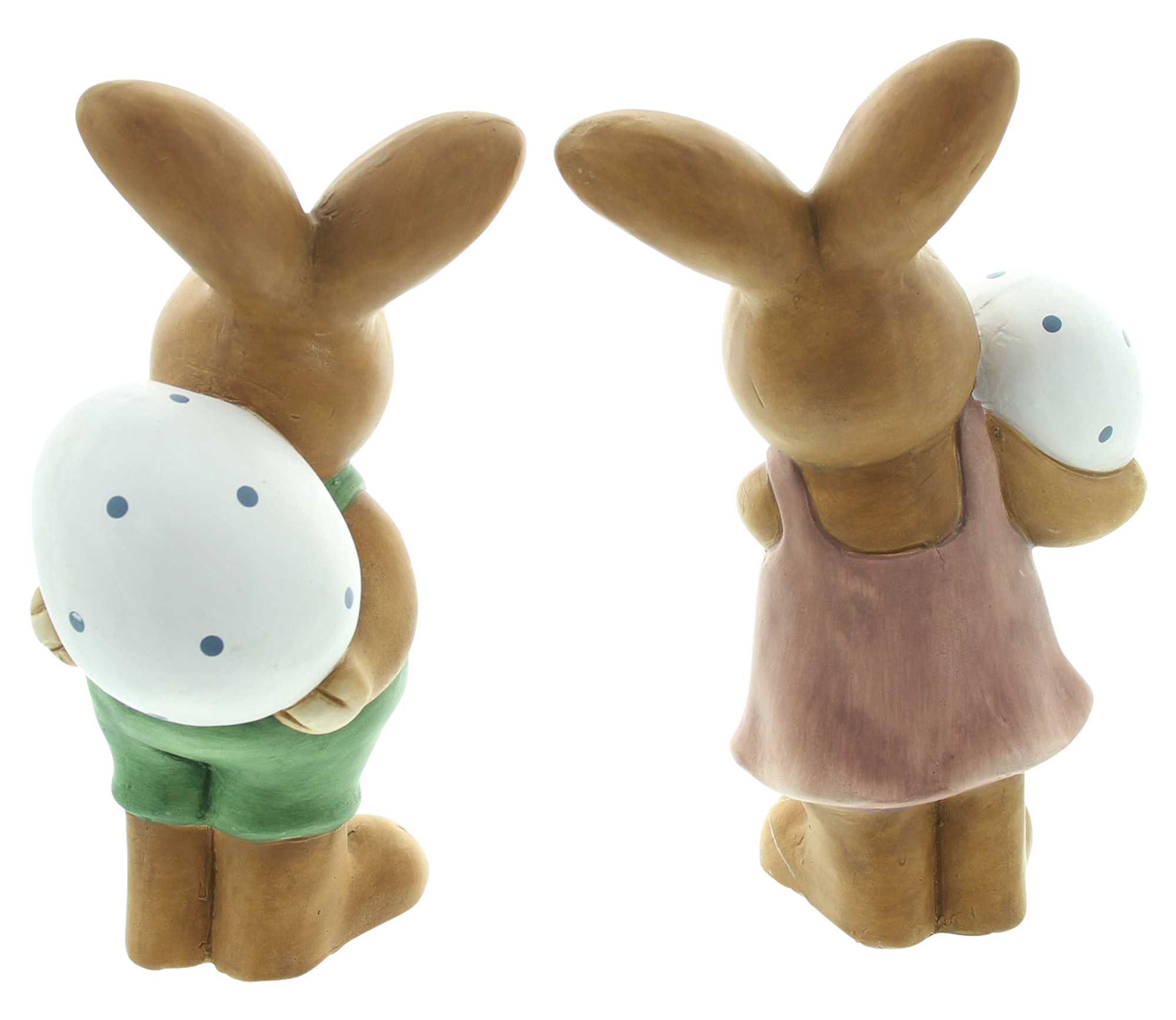 Acheter Lot de 2 figurines "lapin avec oeuf"  dans la boutique en ligne de Frank Flechtwaren pour Lapin &amp; co