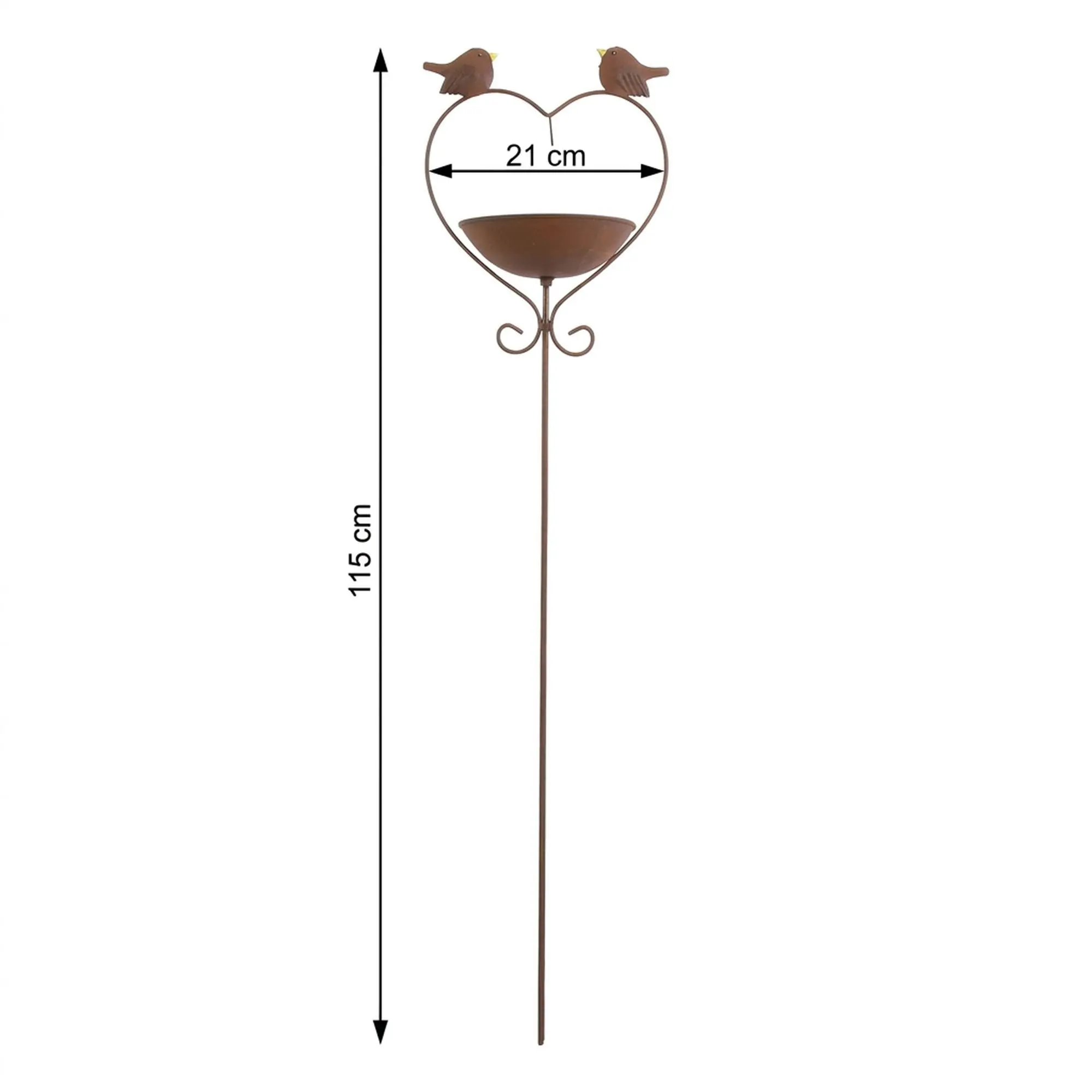 Acheter Abreuvoir oiseaux "cœur"  dans la boutique en ligne de Frank Flechtwaren pour Piquets de jardin sur le thème de Noël