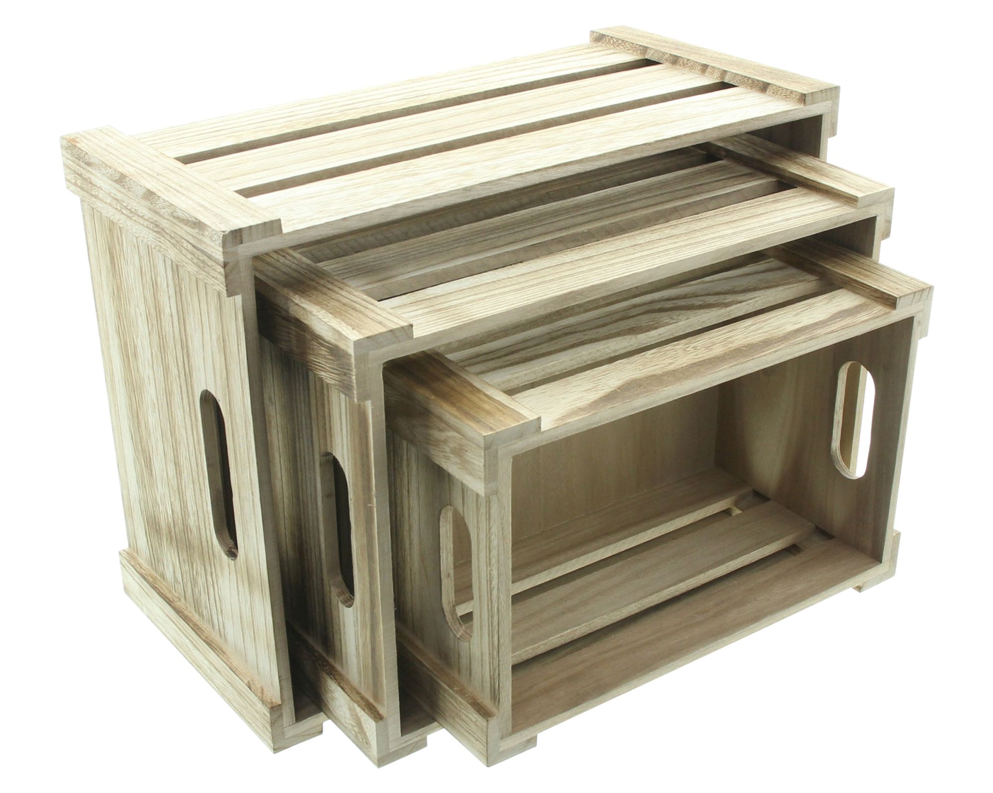 Acheter Lot de 3 caisses en bois "Basic"  dans la boutique en ligne de Frank Flechtwaren pour Jardin de Pâques coloré