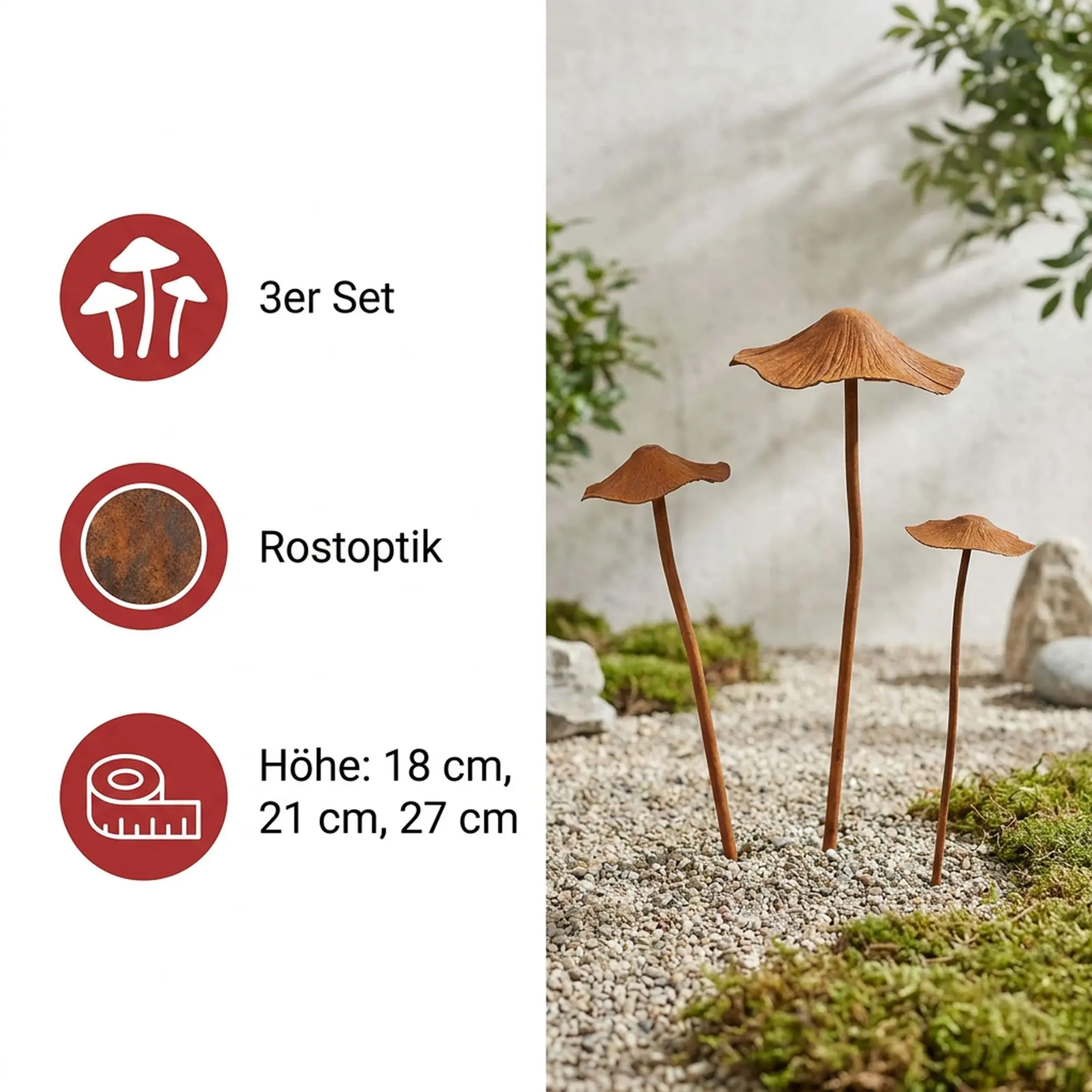 Acheter Lot de 3 pics "champignon"  dans la boutique en ligne de Frank Flechtwaren pour Promenade en forêt