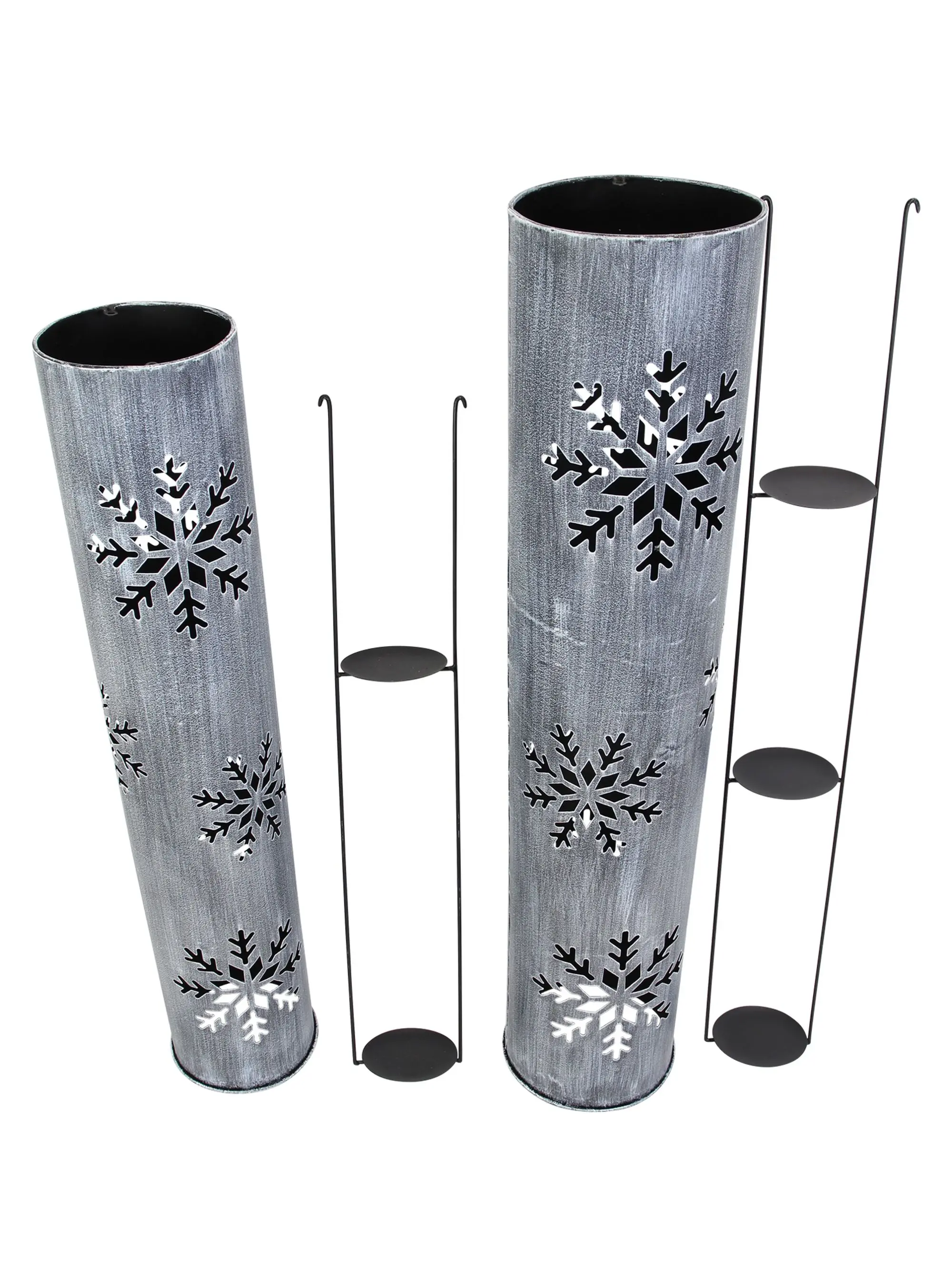 Acheter Lot de 2 colonnes-luminions "flocons de neige" dans la boutique en ligne de Frank Flechtwaren pour Lanternes Acheter Lot de 2 colonnes-luminions "flocons de neige" dans la boutique en ligne de Frank Flechtwaren pour Lanternes