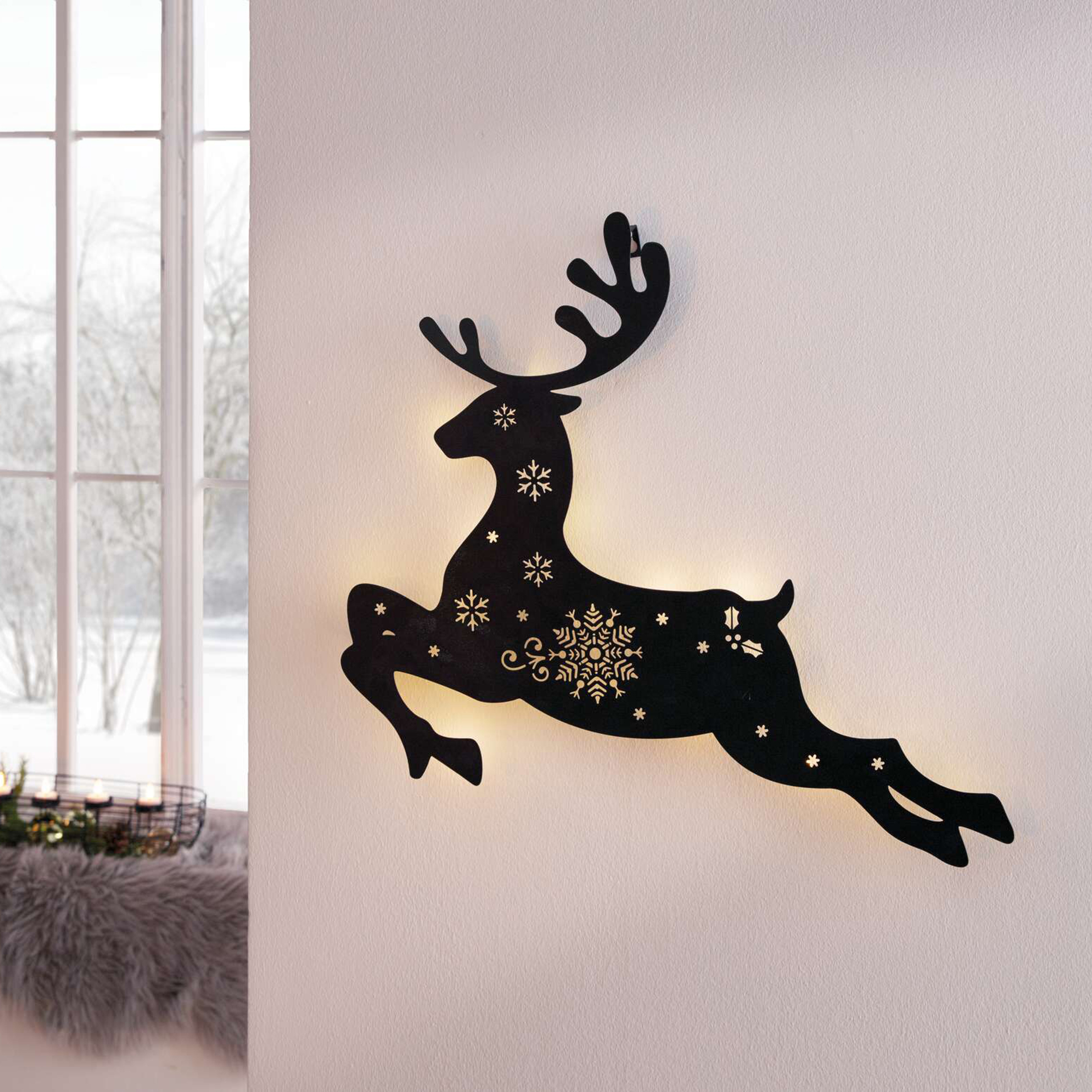 Acheter Deko murale LED "renne"  dans la boutique en ligne de Frank Flechtwaren