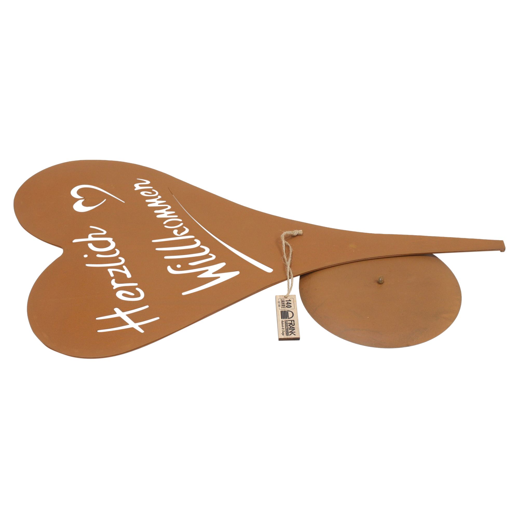 Acheter Coeur "Herzlich Willkommen"  dans la boutique en ligne de Frank Flechtwaren pour Décoration de jardin
