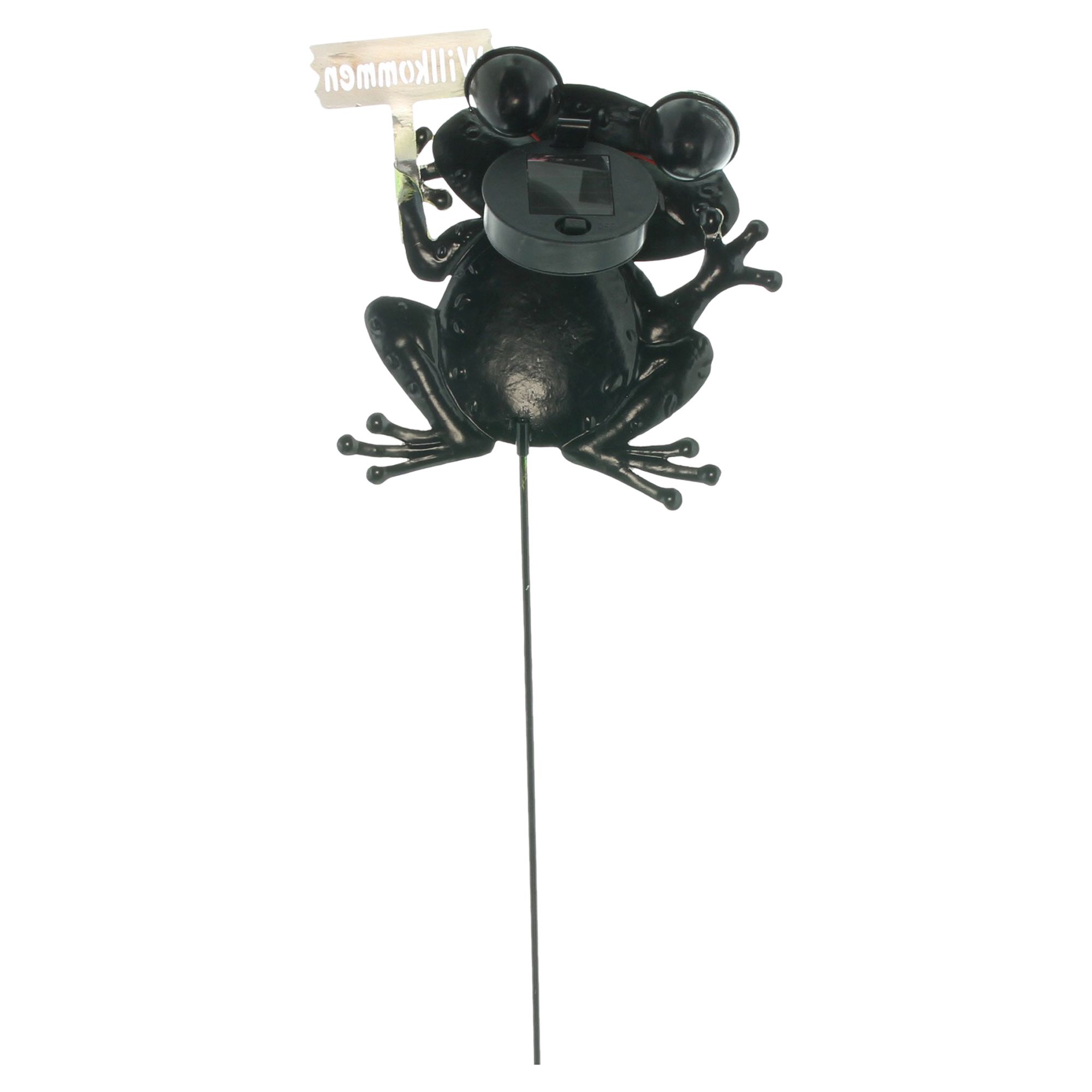 Acheter Pic solaire LED " Grazy Frog "  dans la boutique en ligne de Frank Flechtwaren pour Figurines de jardin