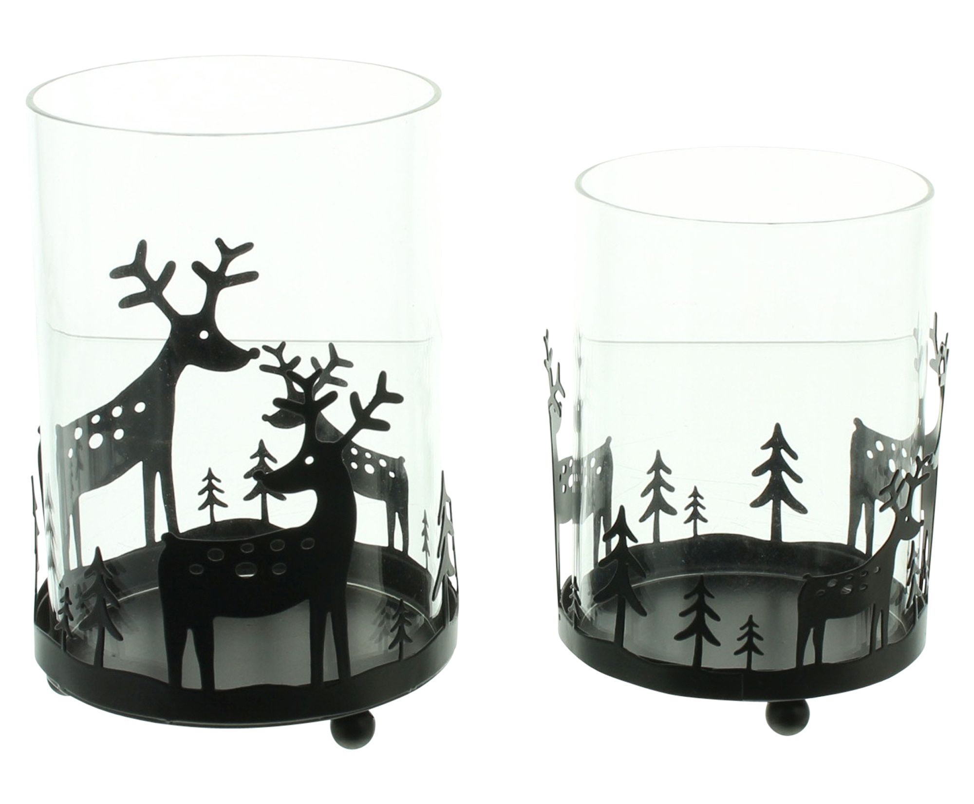 Acheter Lot de 2 photophores "renne dans la forêt"  dans la boutique en ligne de Frank Flechtwaren pour Lanternes