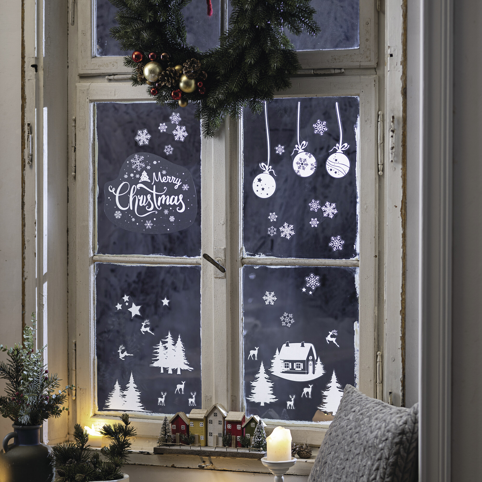 Acheter Sticker pour fenêtres "Merry Christmas", 33 pcs  dans la boutique en ligne de Frank Flechtwaren pour Noël