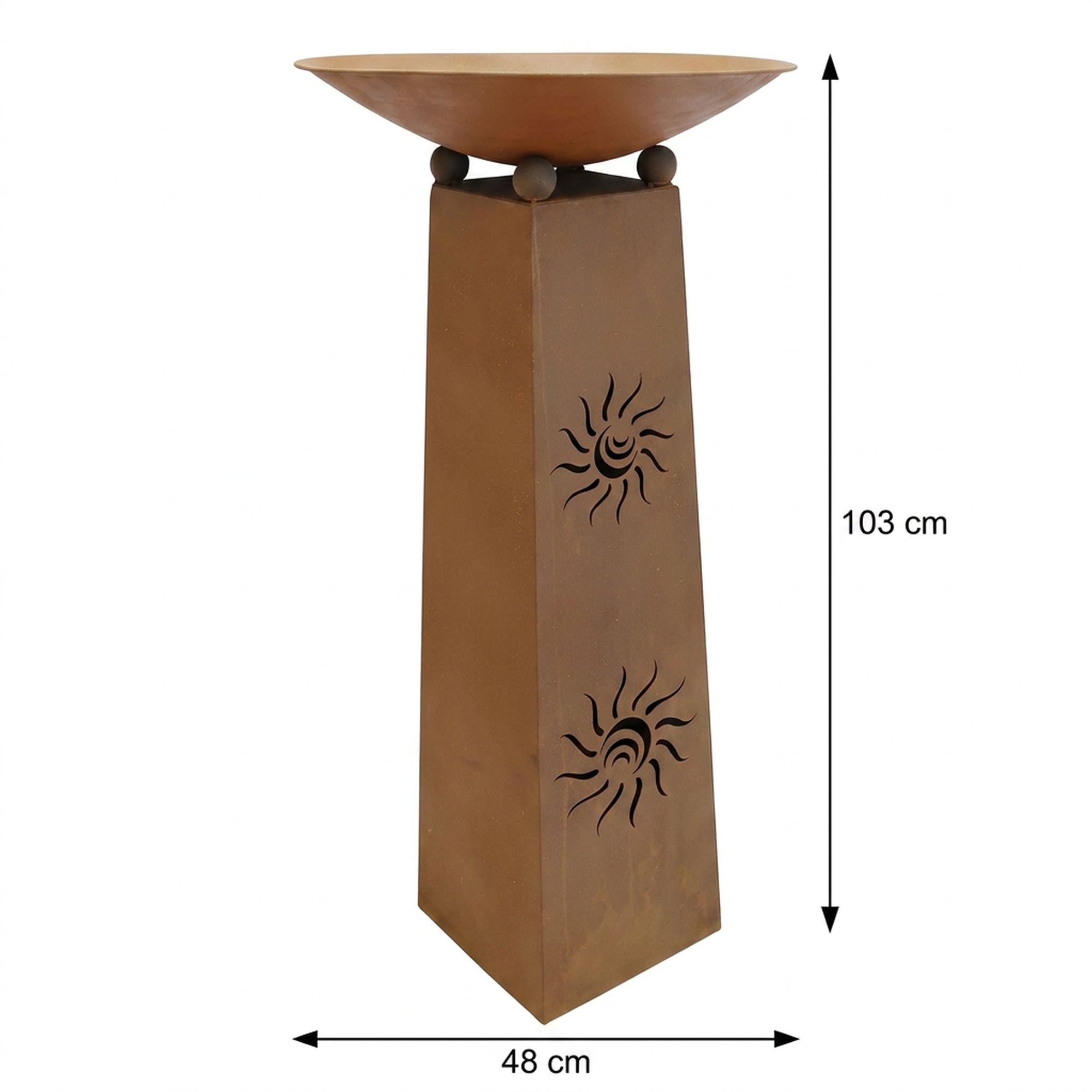Acheter Colonne décorative "soleil", 2 pcs.  dans la boutique en ligne de Frank Flechtwaren pour Décoration rouille pour votre jardin