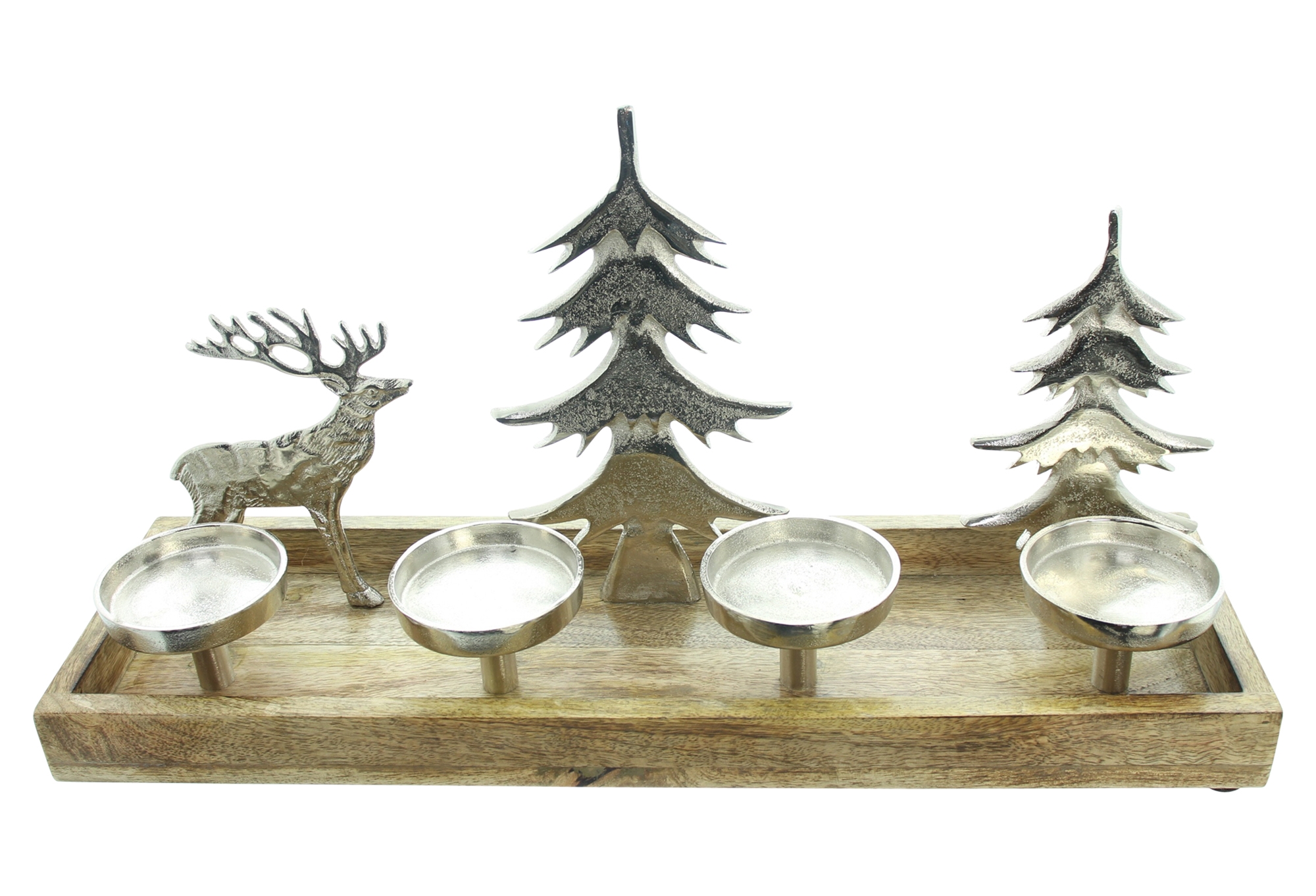 Acheter Bougeoir "renne &amp; sapins"  dans la boutique en ligne de Frank Flechtwaren
