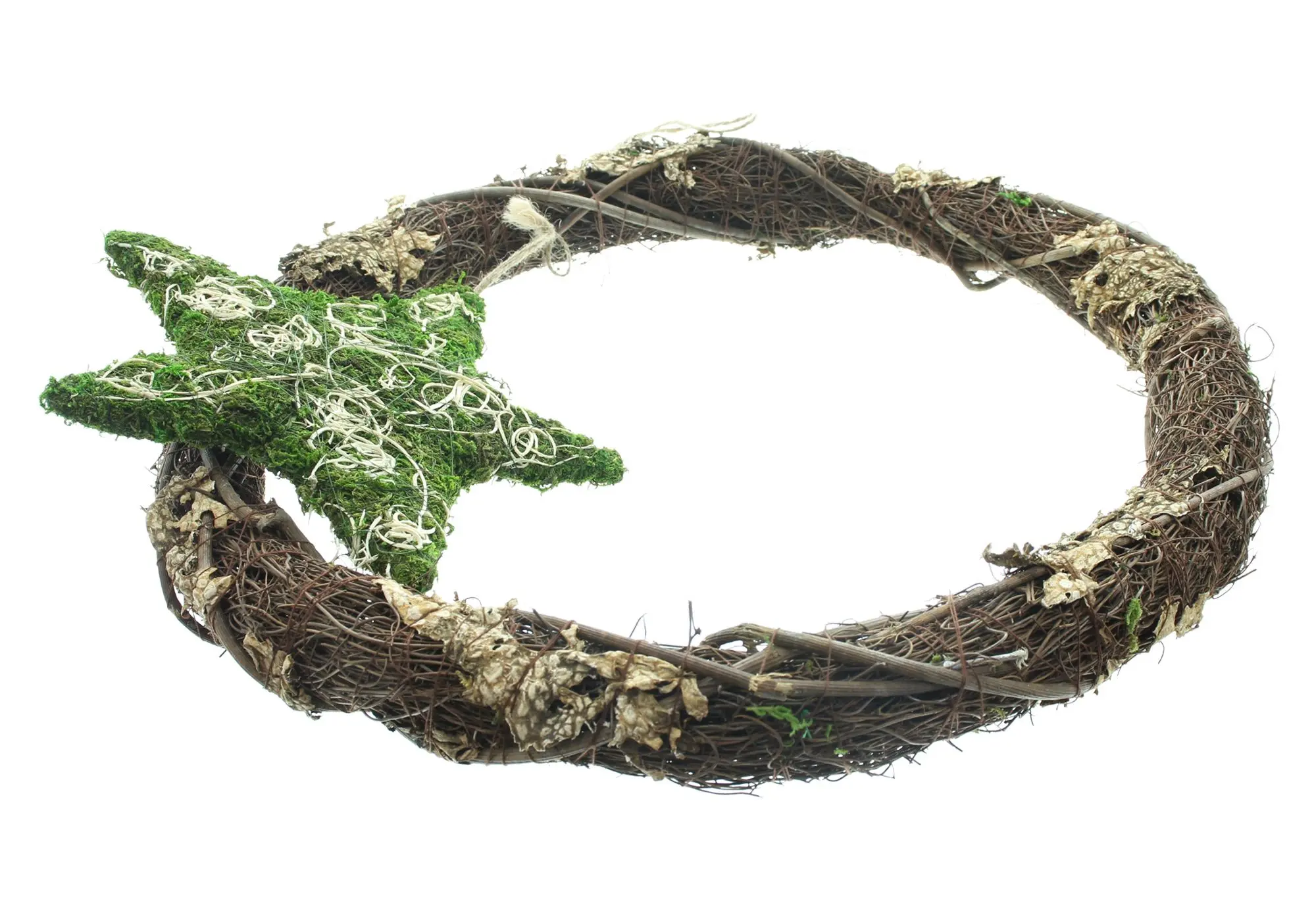 Acheter Couronne « Étoile de mousse »  dans la boutique en ligne de Frank Flechtwaren pour Étoiles