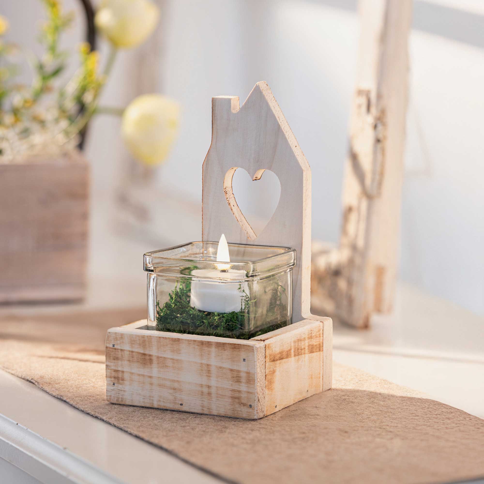 Acheter Photophore "petite maison coeur"  dans la boutique en ligne de Frank Flechtwaren