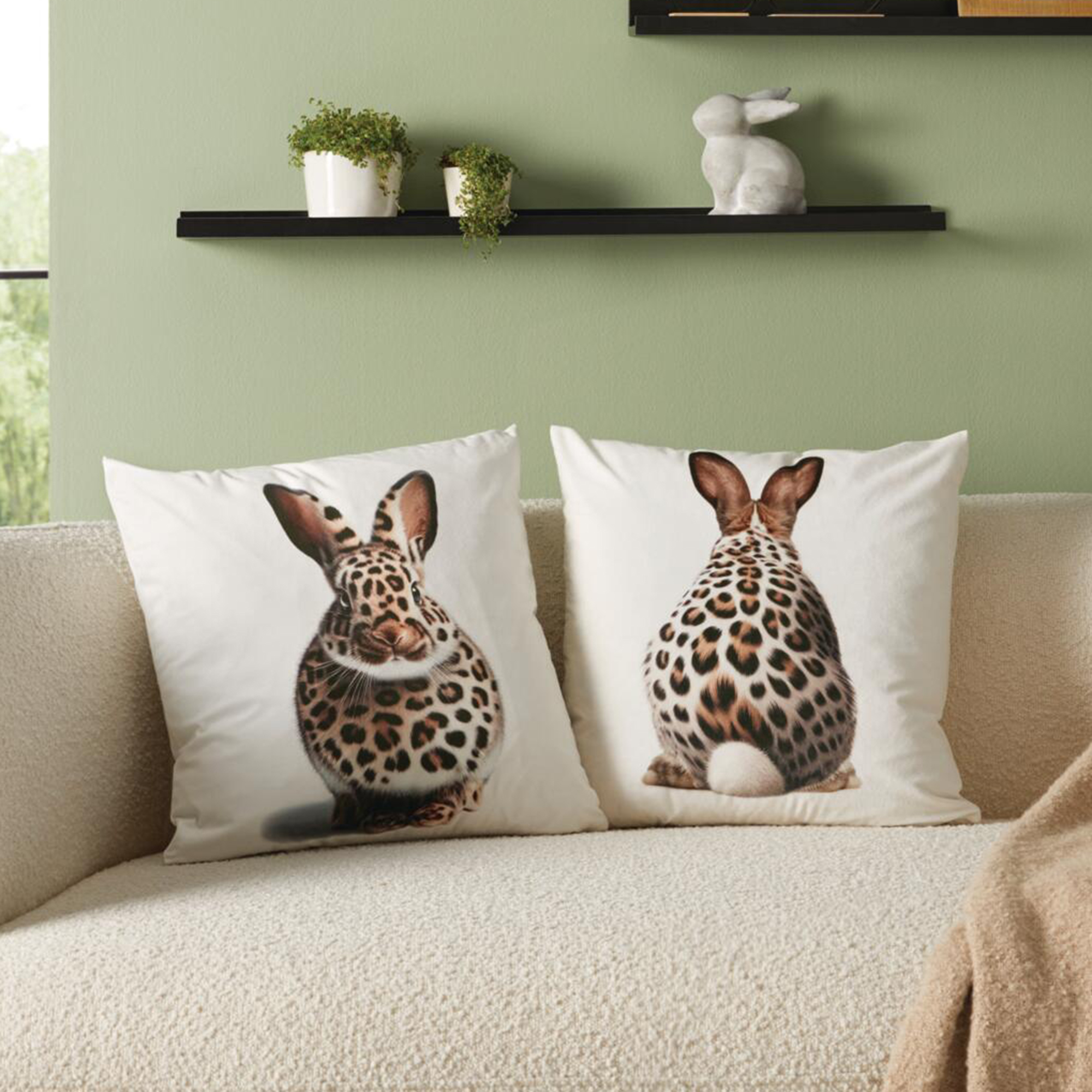 Acheter Housse de coussin "lapin Leo"  dans la boutique en ligne de Frank Flechtwaren