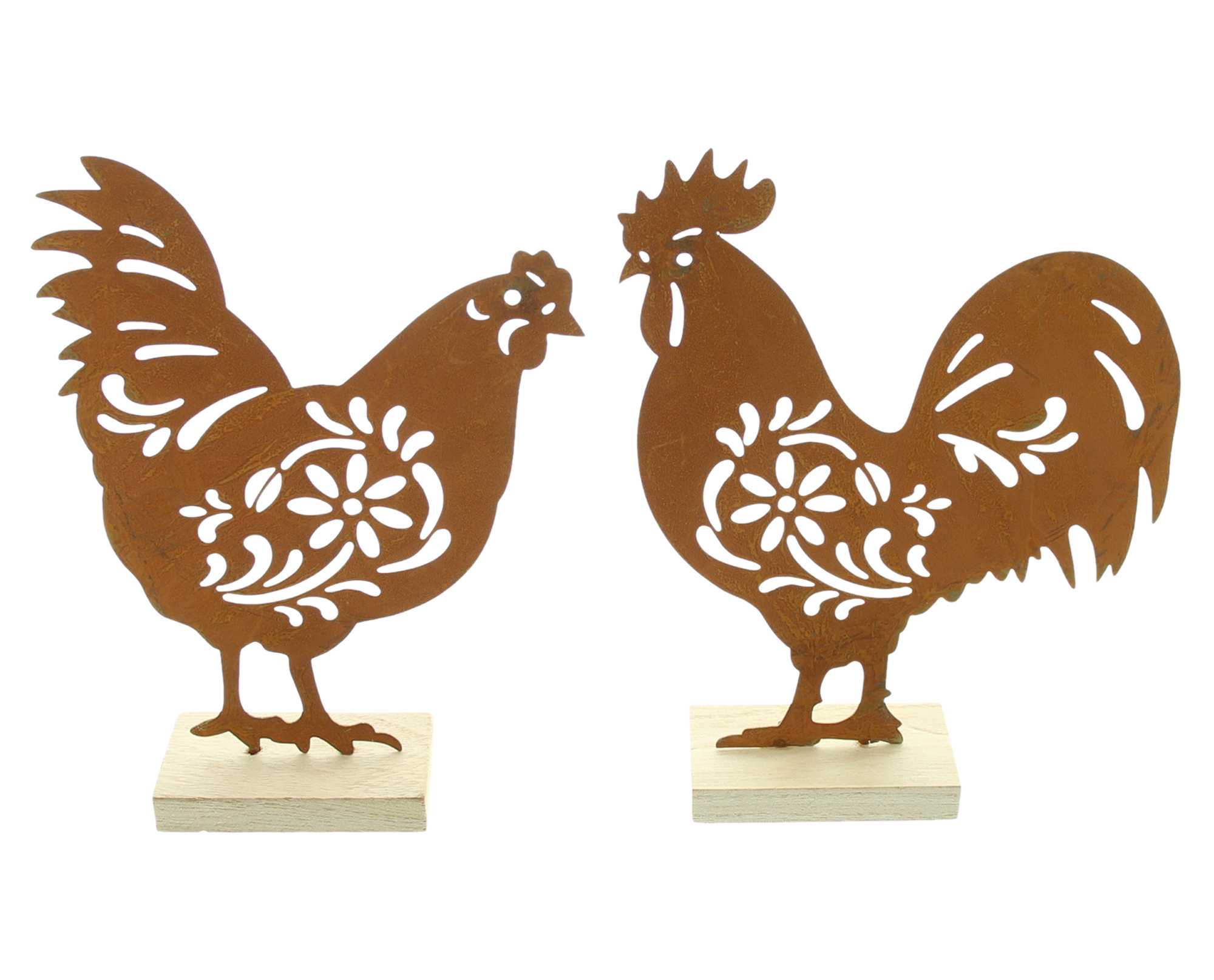 Acheter Lot de 2 figurines "poule &amp; coq"  dans la boutique en ligne de Frank Flechtwaren pour Pâques