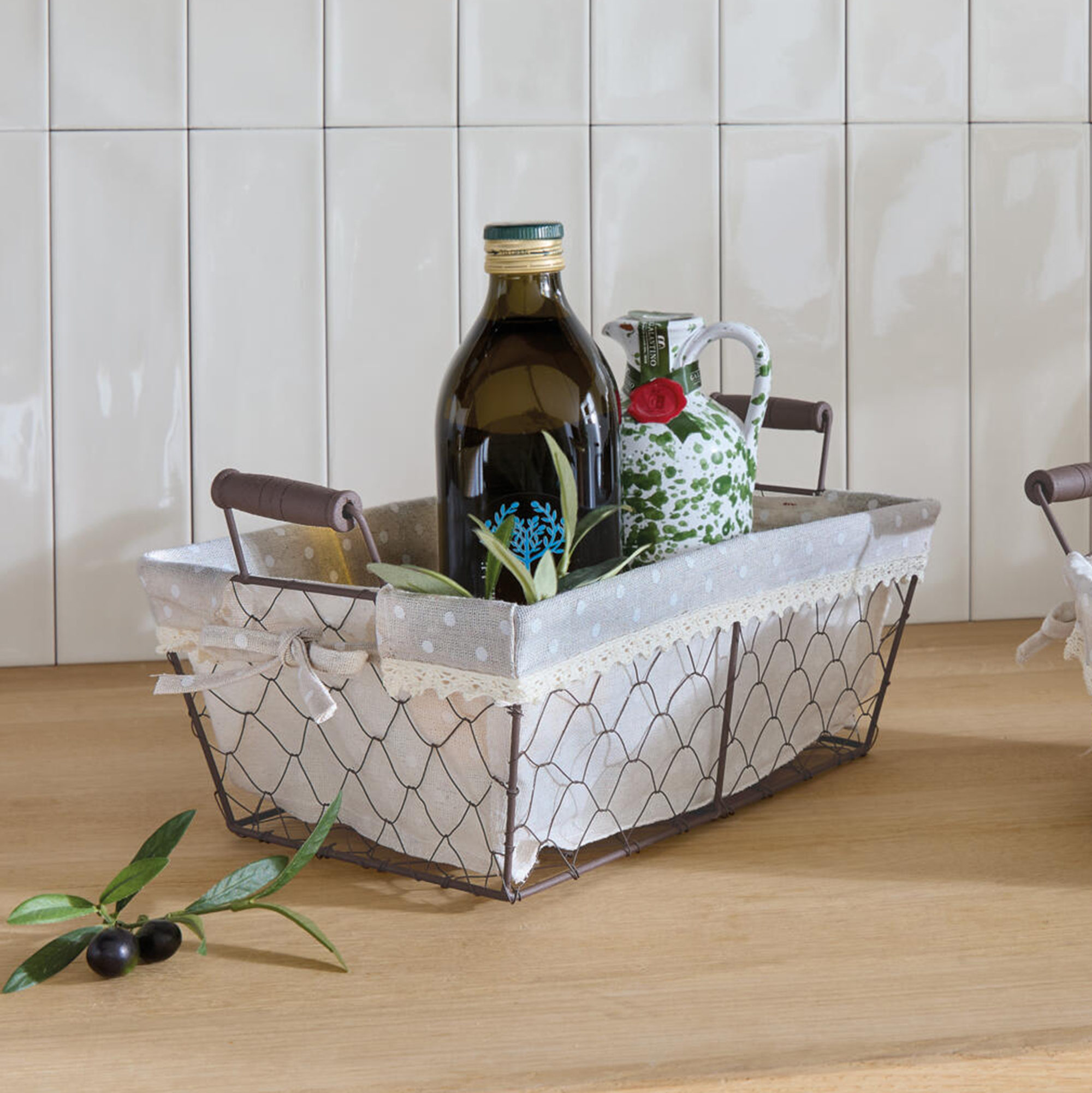 Acheter Panier de rangement "petits pois", rectangulaire  dans la boutique en ligne de Frank Flechtwaren